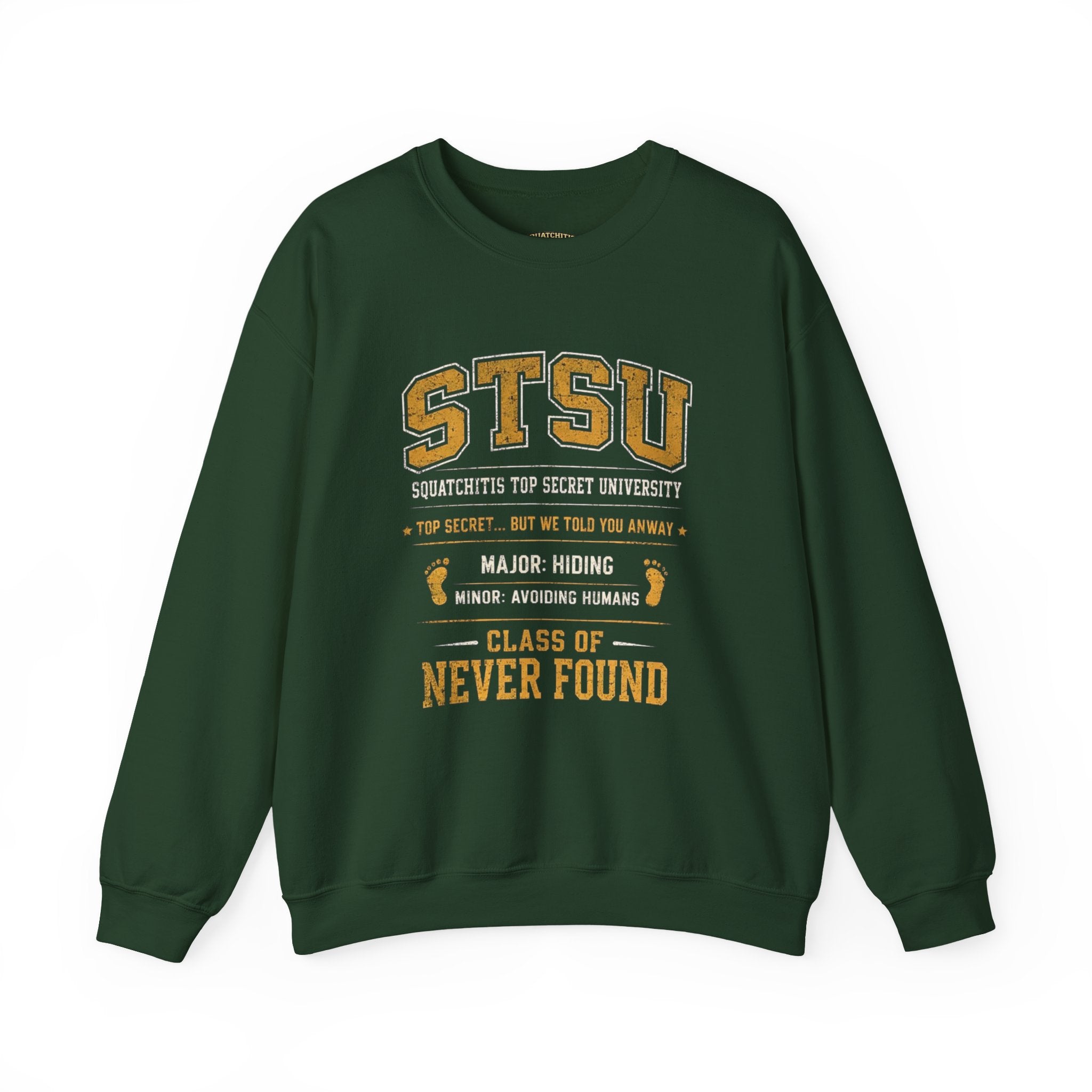 Squatchitis Top Secret University Bigfoot Crewneck Sweatshirt