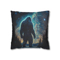 Bigfoot Moonlight Faux Suede Square Pillowcase — Glowing Stars & Moon Design
