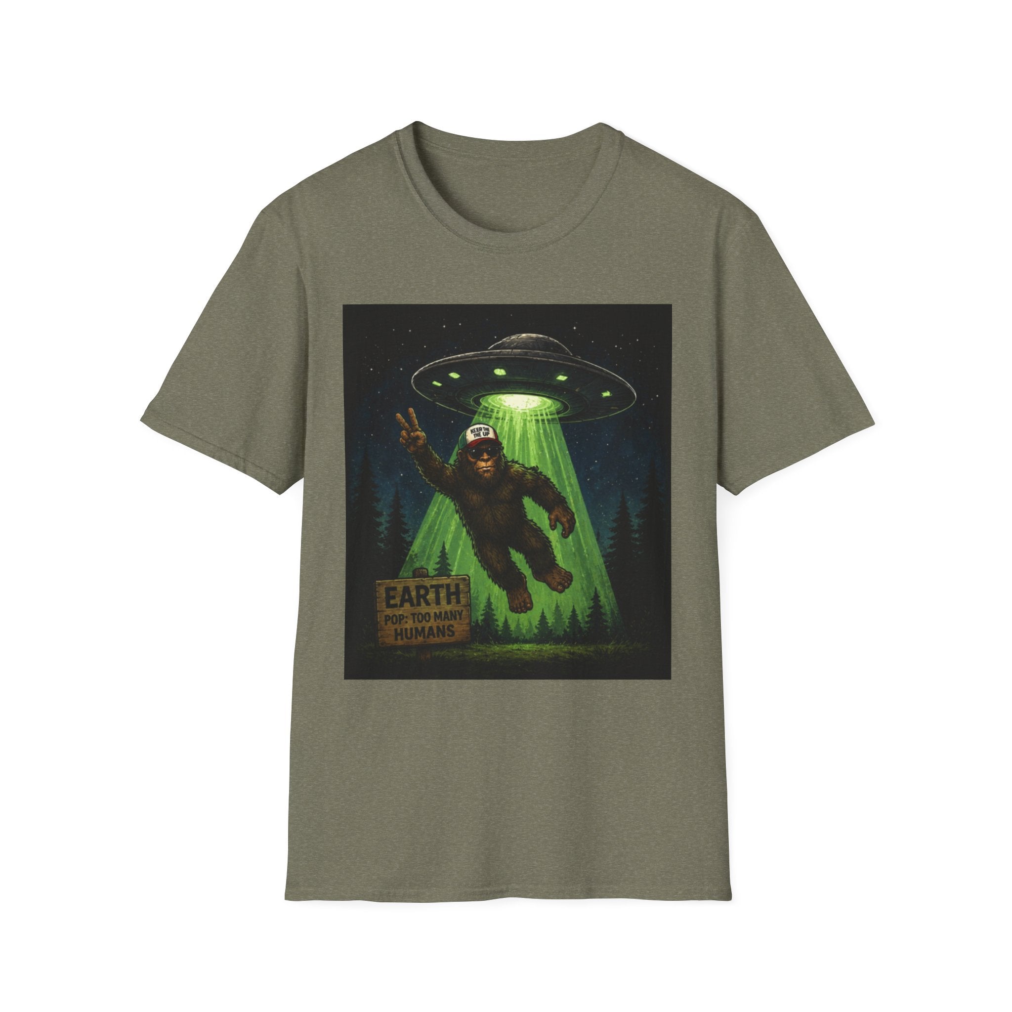 Bigfoot Abducted by UFO T-Shirt — Alien Encounter Graphic Tee