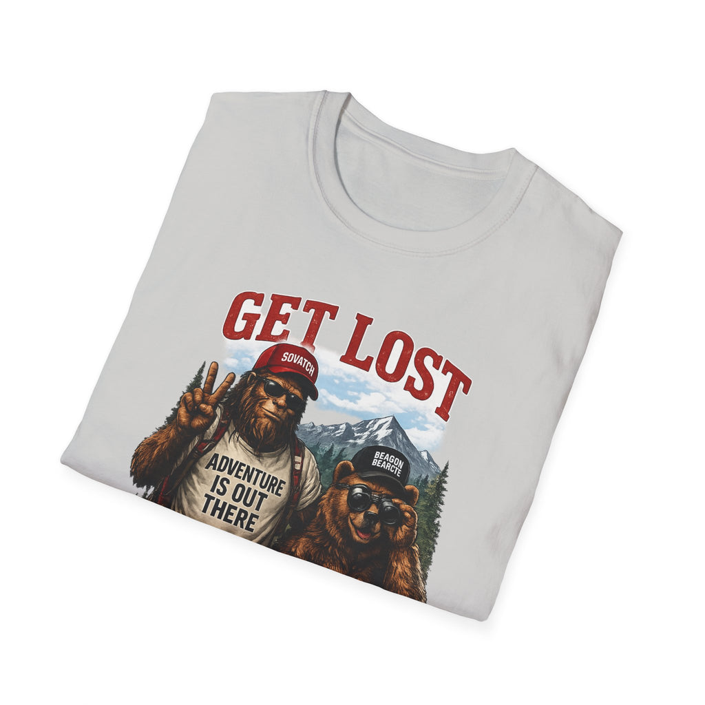 Lost in the Right Direction Bigfoot with Bear Buddy T-Shirt