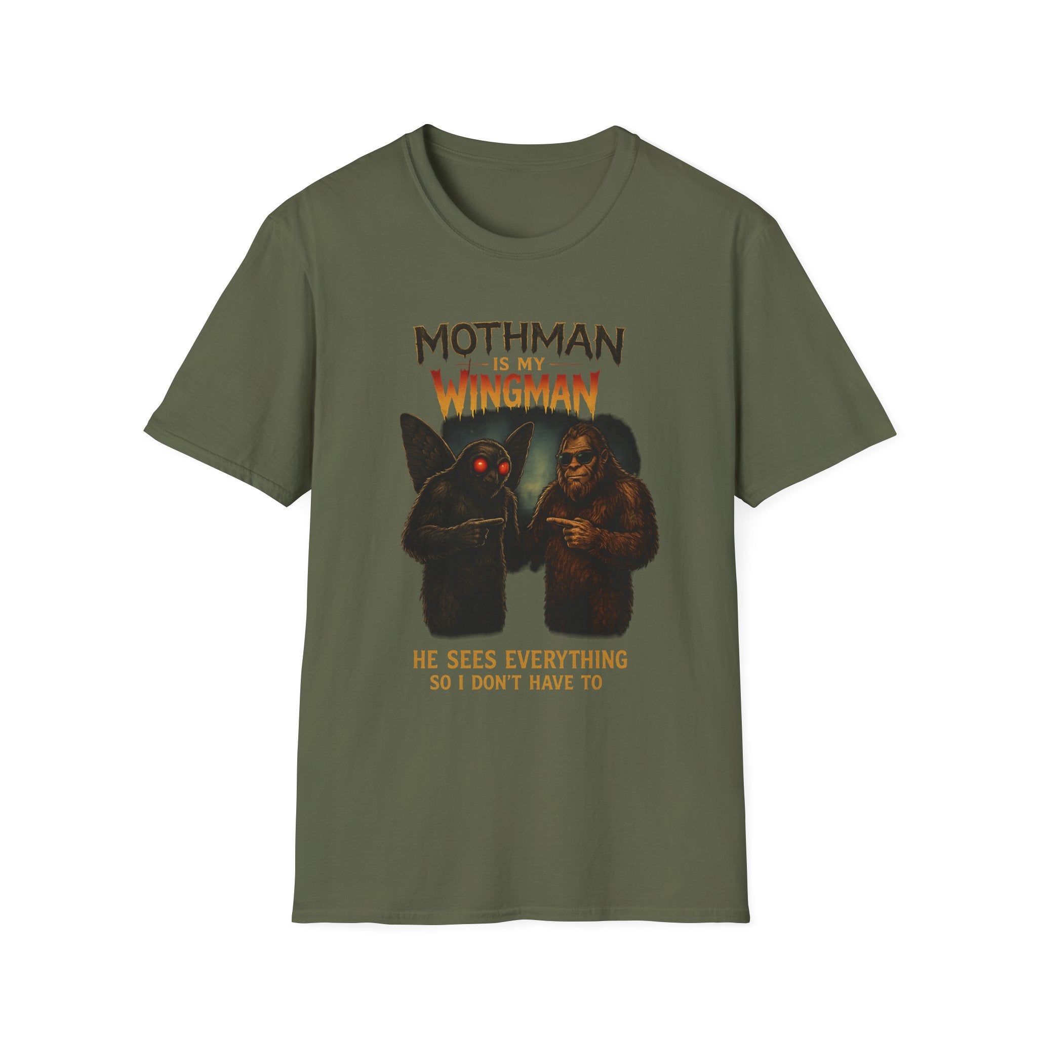 Bigfoot & Mothman Tee — Cryptid Duo Graphic T-Shirt
