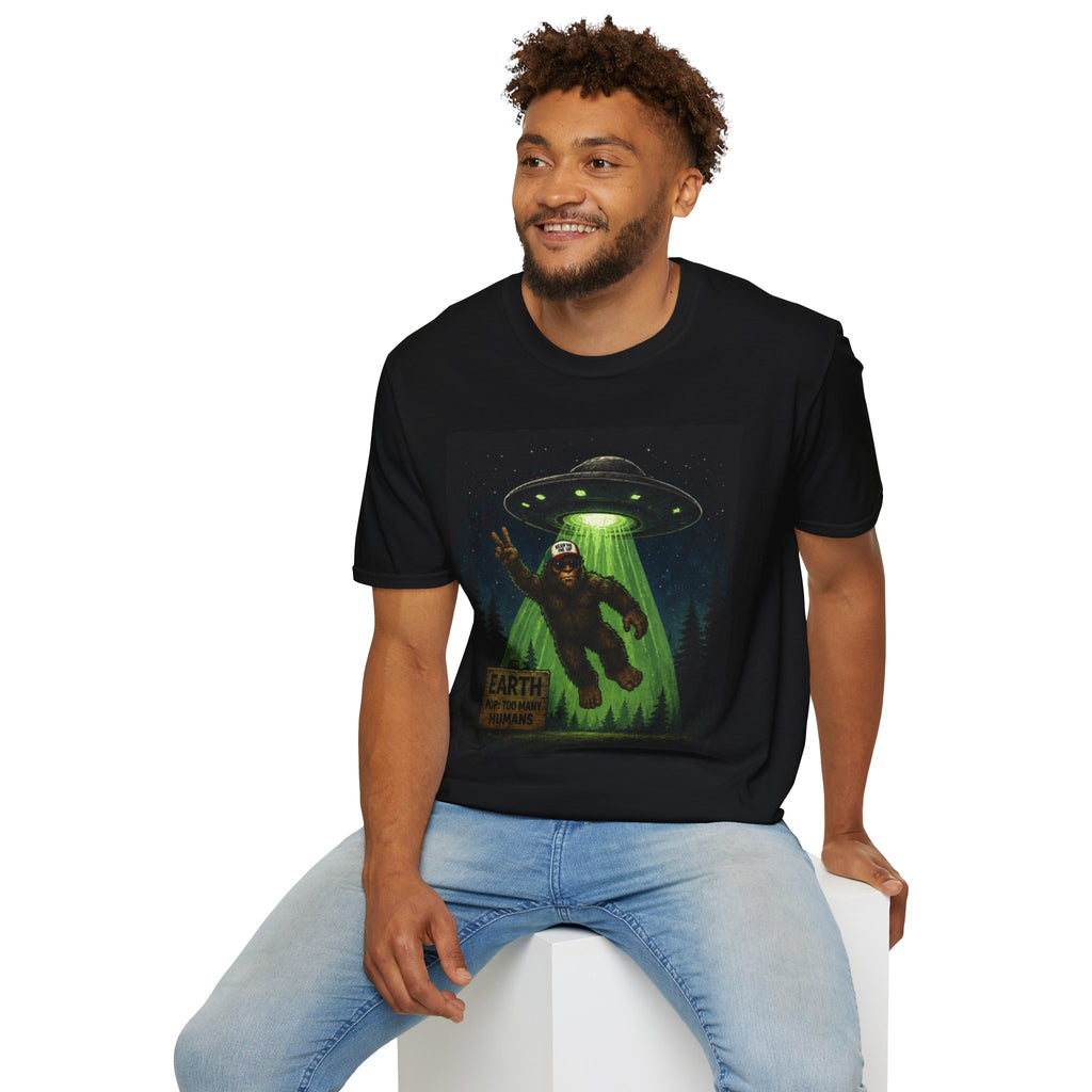 Bigfoot Abducted by UFO T-Shirt — Alien Encounter Graphic Tee