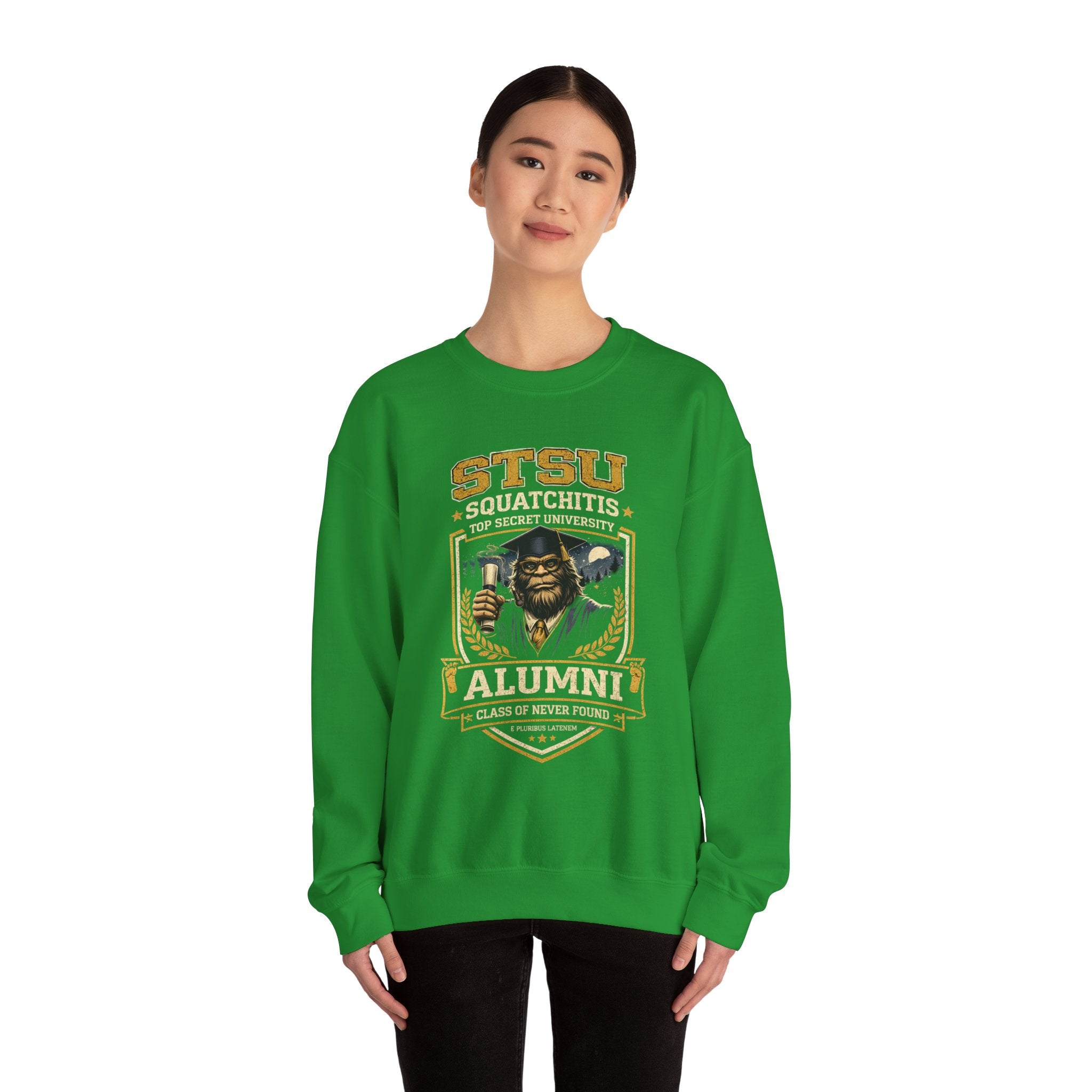 Squatchitis Top Secret University Bigfoot Crewneck Sweatshirt