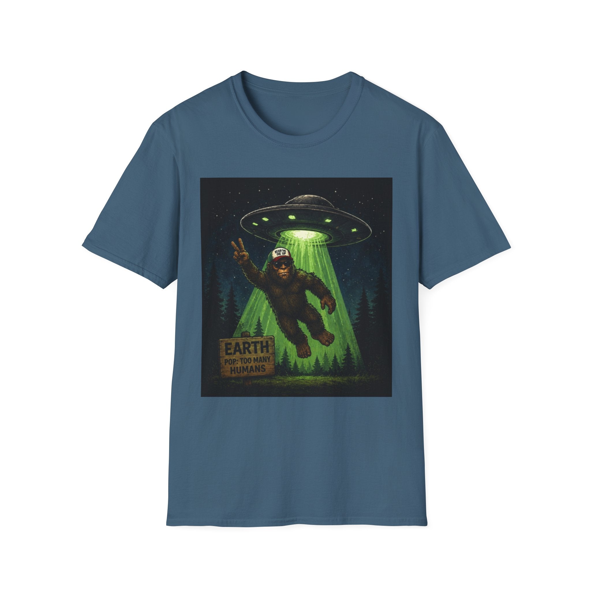 Bigfoot Abducted by UFO T-Shirt — Alien Encounter Graphic Tee