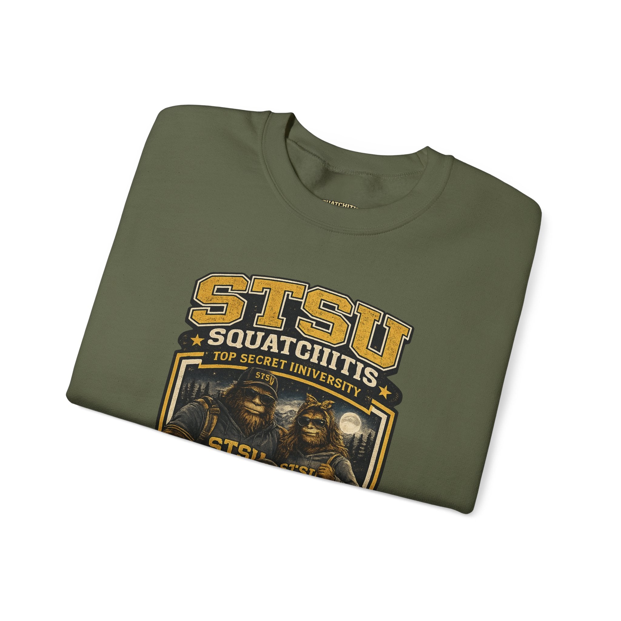 Squatchitis Top Secret University Bigfoot family Crewneck Sweatshirt