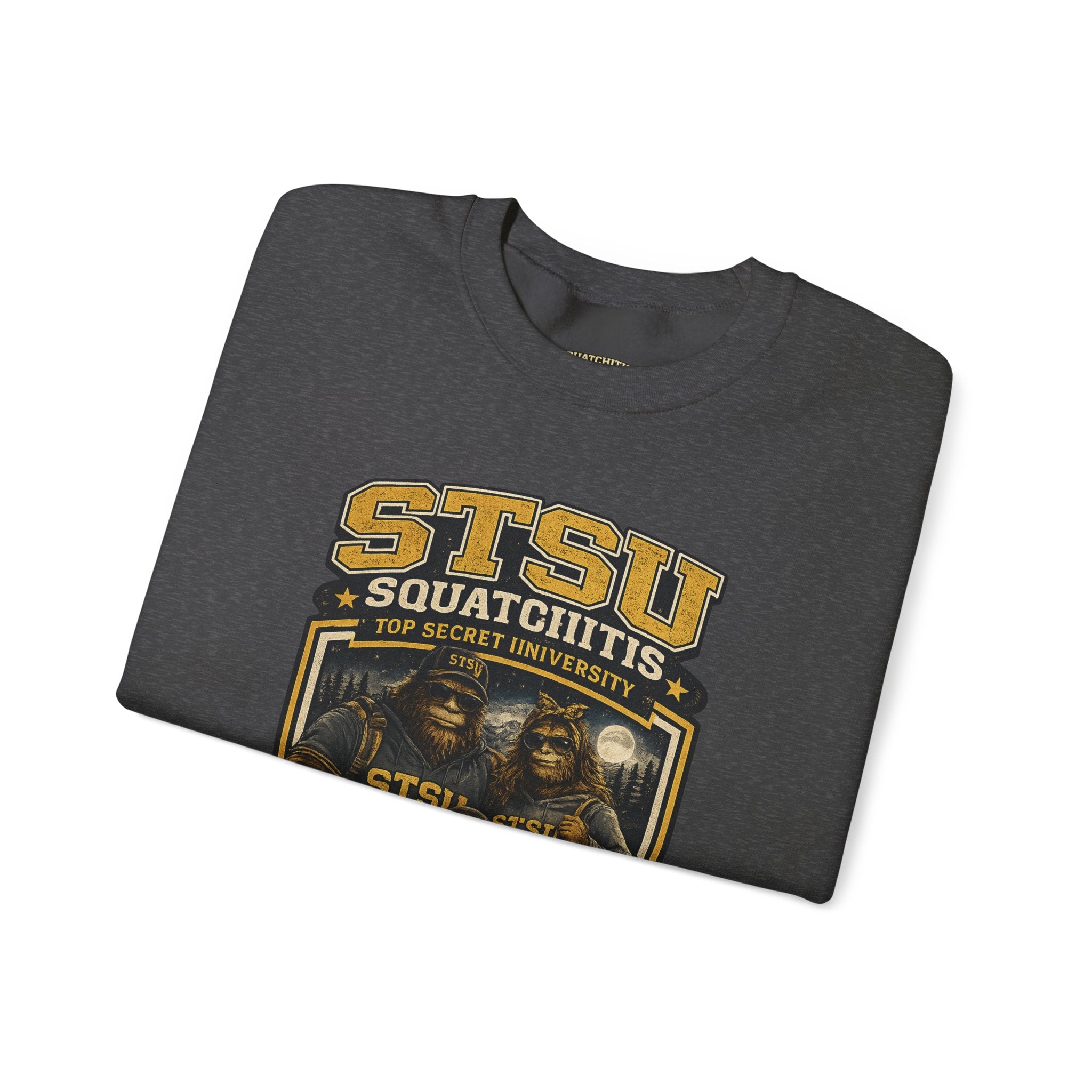 Squatchitis Top Secret University Bigfoot family Crewneck Sweatshirt