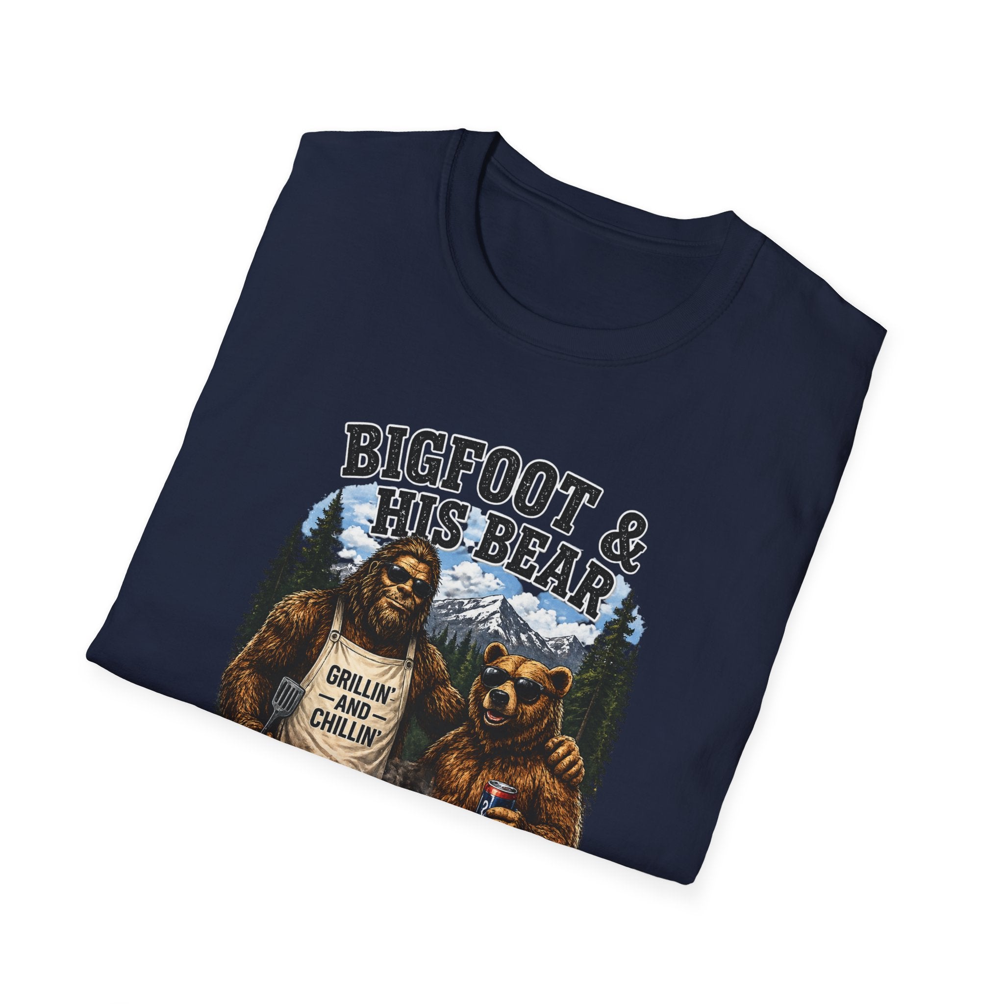 Bigfoot & Bear Grillin' and Chillin' BBQ T-Shirt