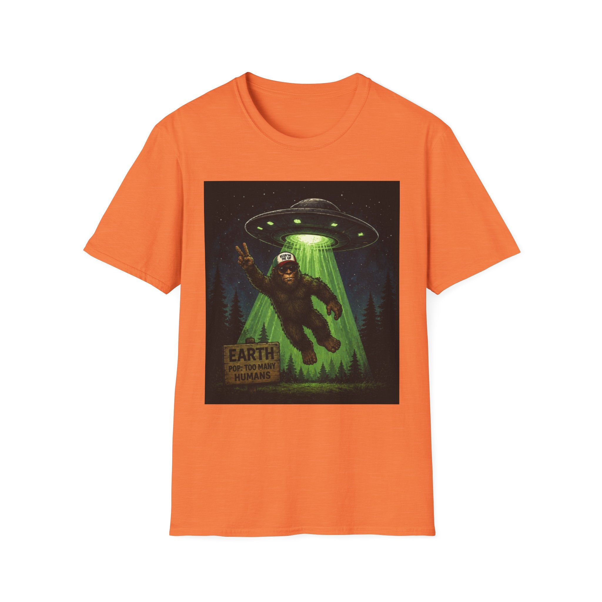 Bigfoot Abducted by UFO T-Shirt — Alien Encounter Graphic Tee