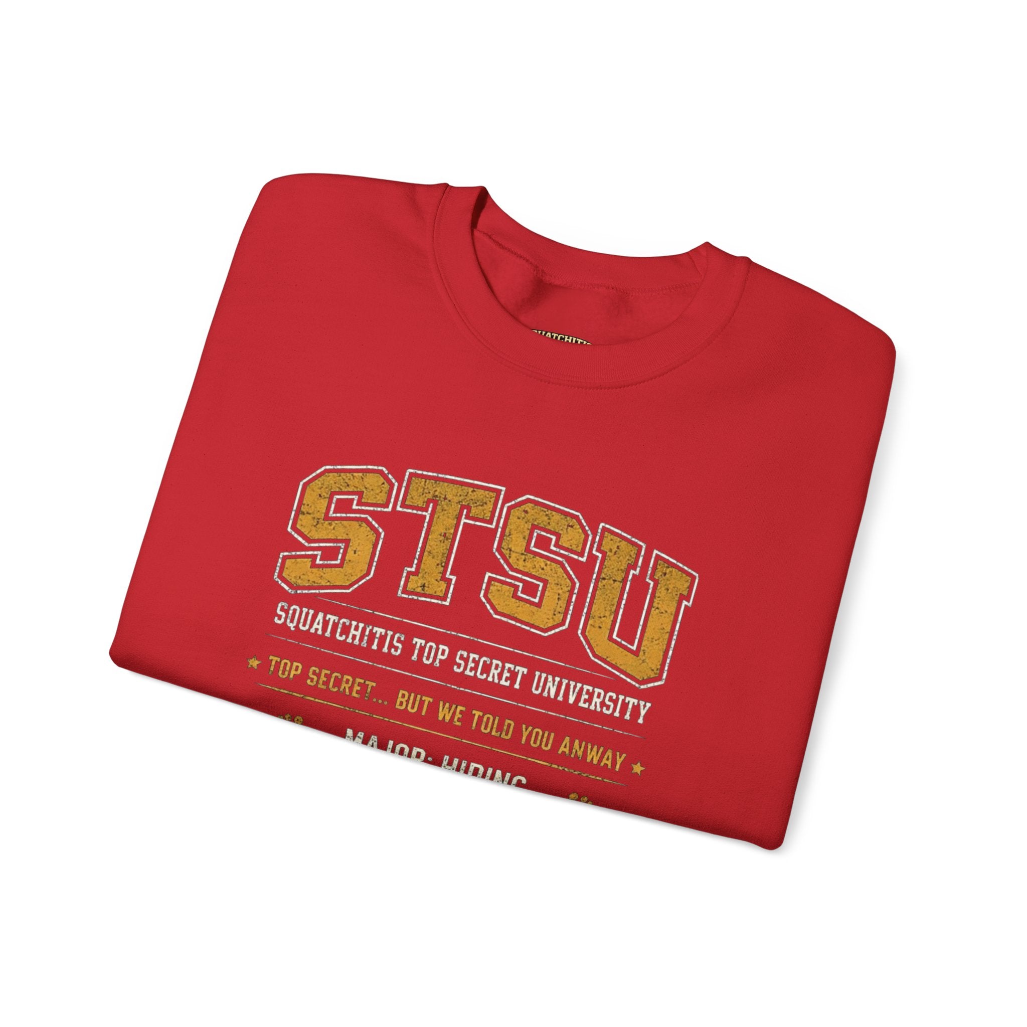 Squatchitis Top Secret University Bigfoot Crewneck Sweatshirt