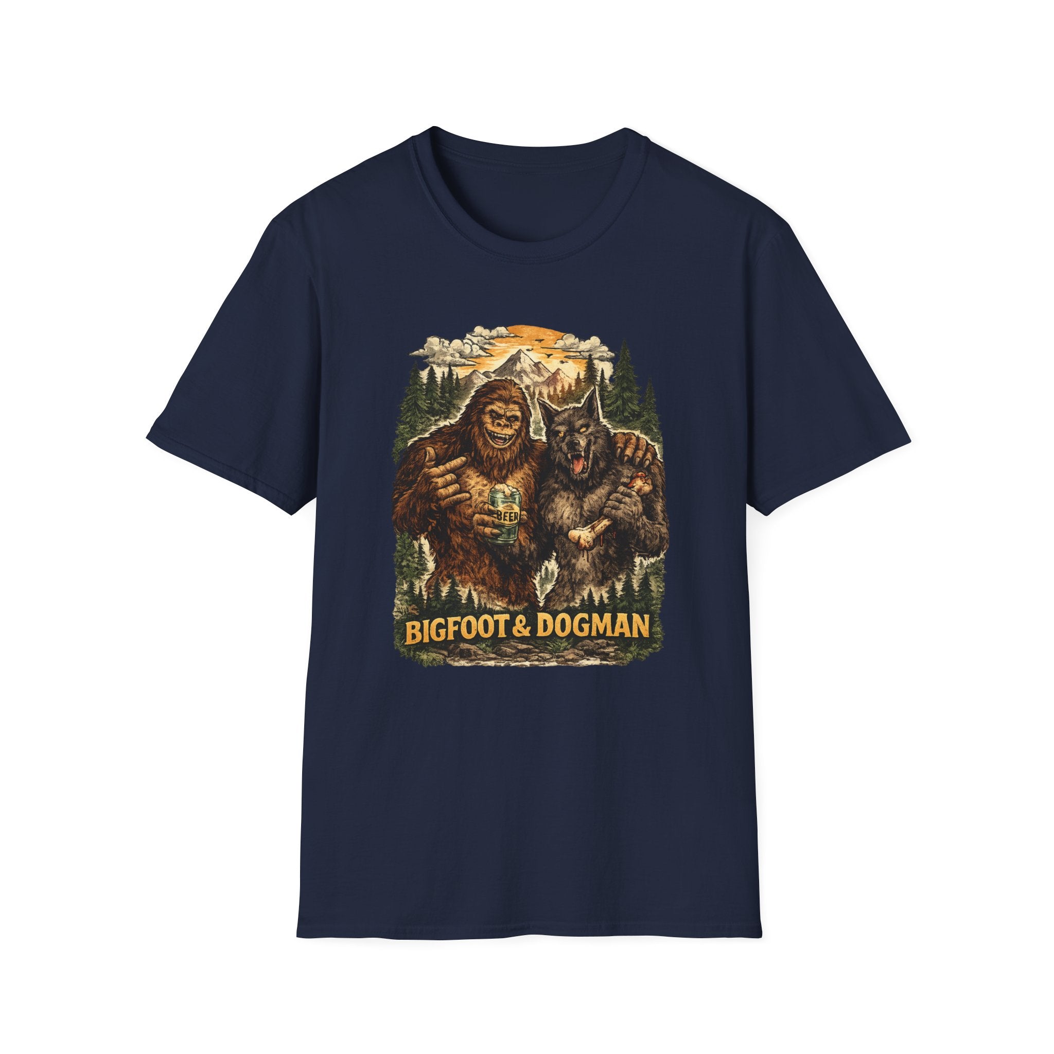 Bigfoot & Dog Man Buddy T-Shirt