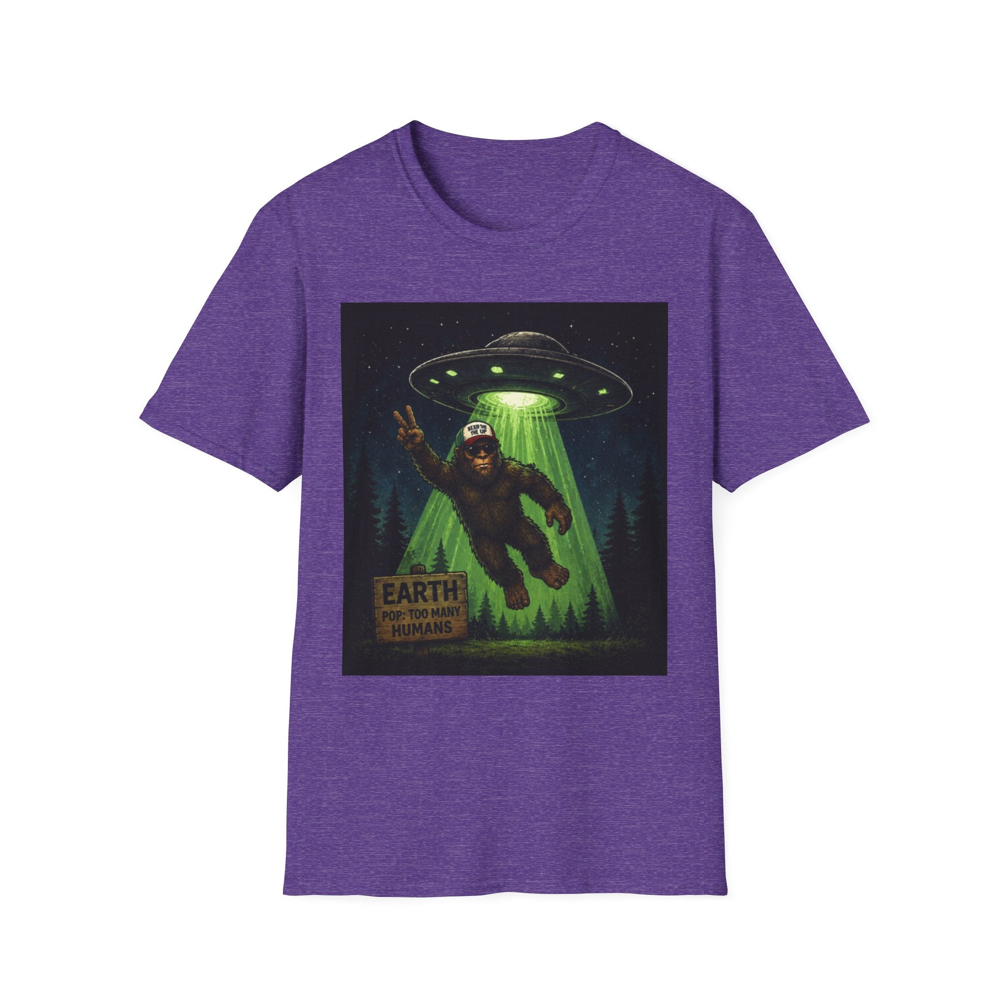 Bigfoot Abducted by UFO T-Shirt — Alien Encounter Graphic Tee
