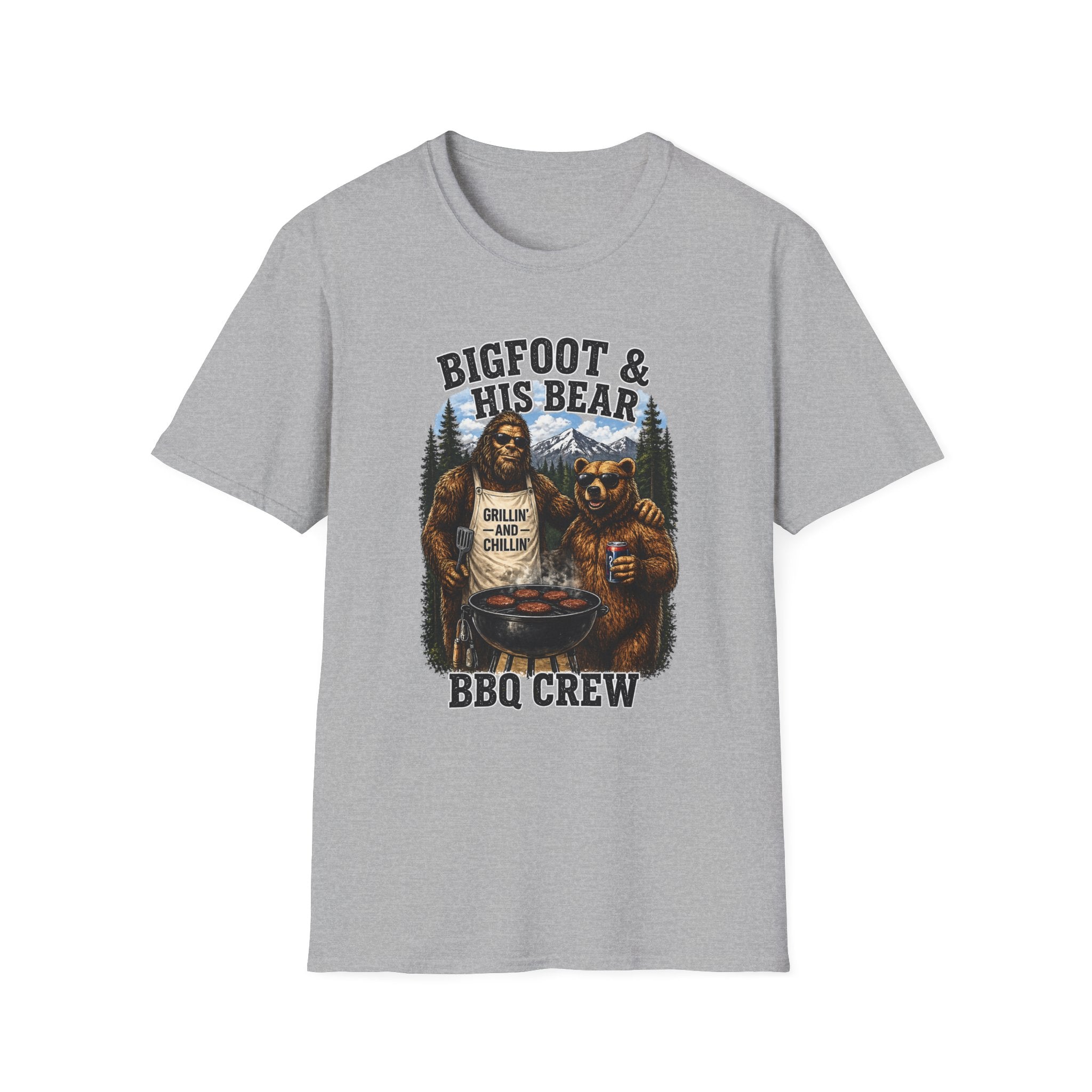 Bigfoot & Bear Grillin' and Chillin' BBQ T-Shirt
