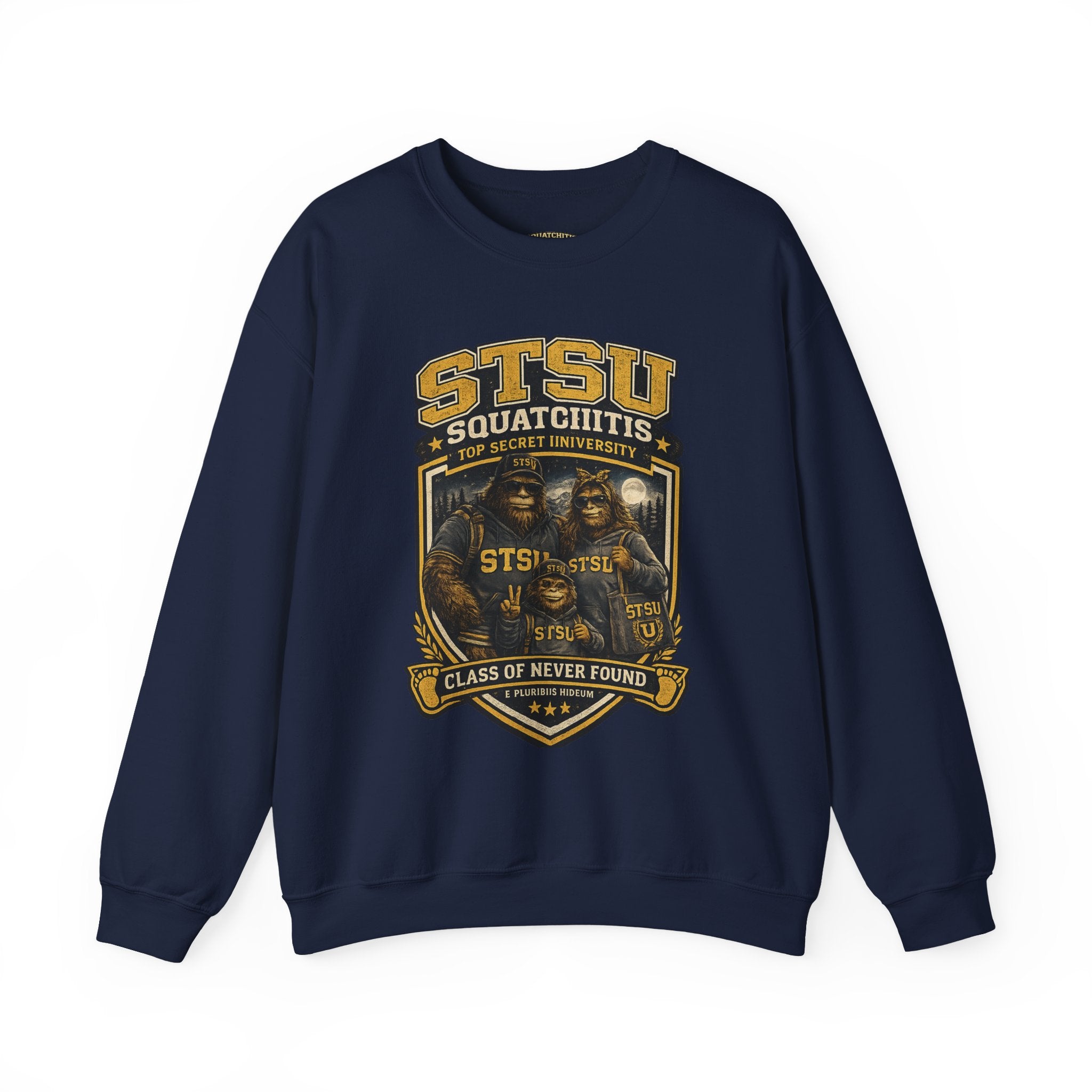 Squatchitis Top Secret University Bigfoot family Crewneck Sweatshirt