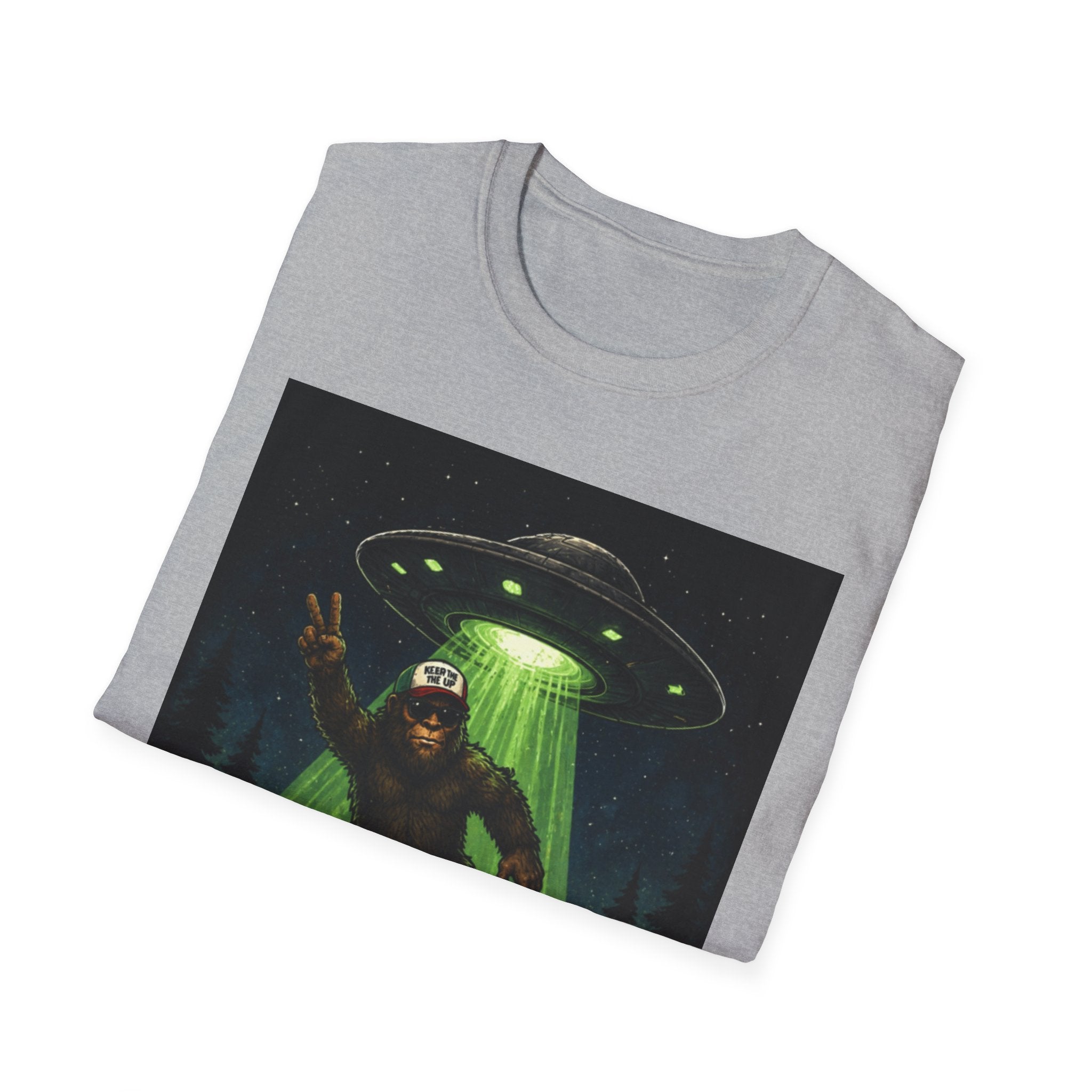 Bigfoot Abducted by UFO T-Shirt — Alien Encounter Graphic Tee