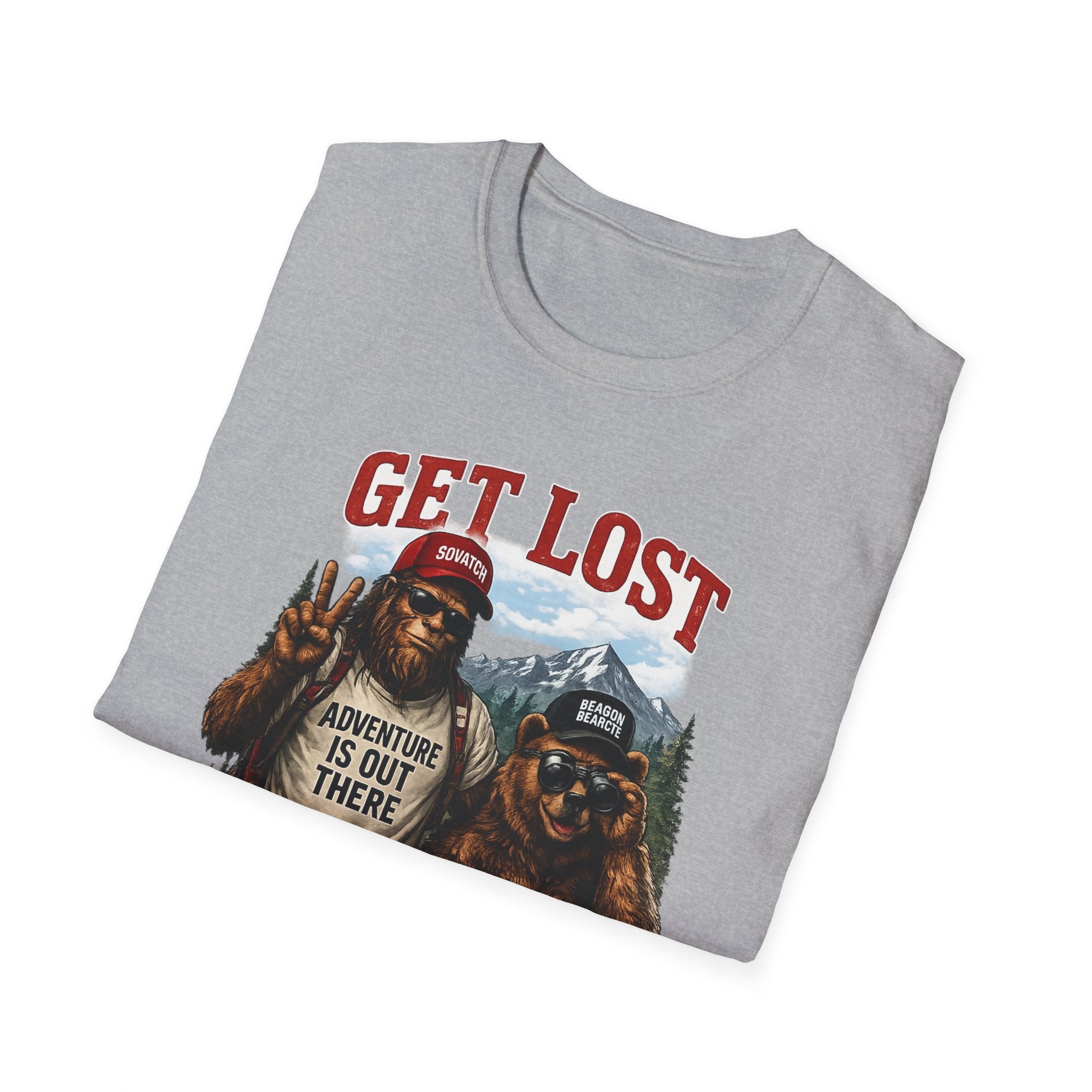 Lost in the Right Direction Bigfoot with Bear Buddy T-Shirt