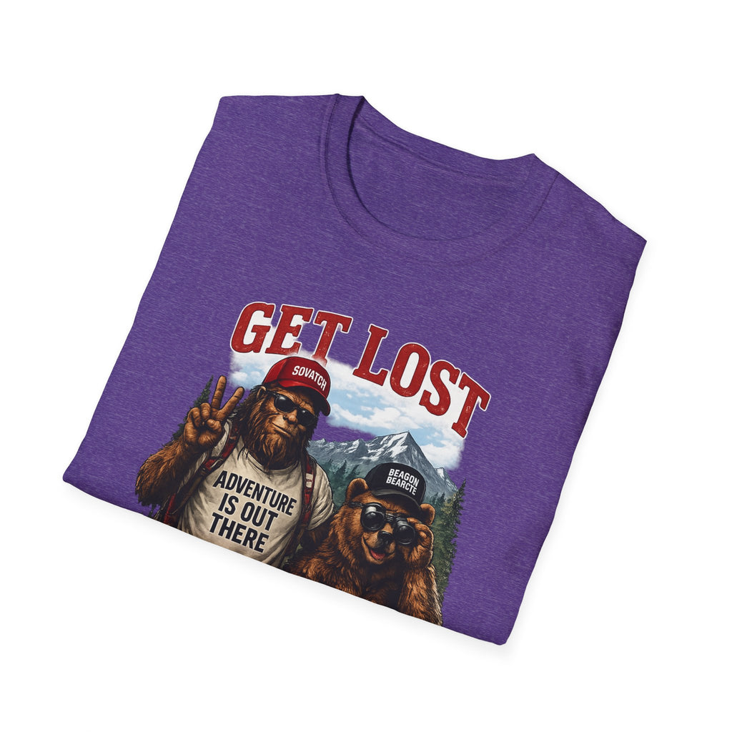 Lost in the Right Direction Bigfoot with Bear Buddy T-Shirt