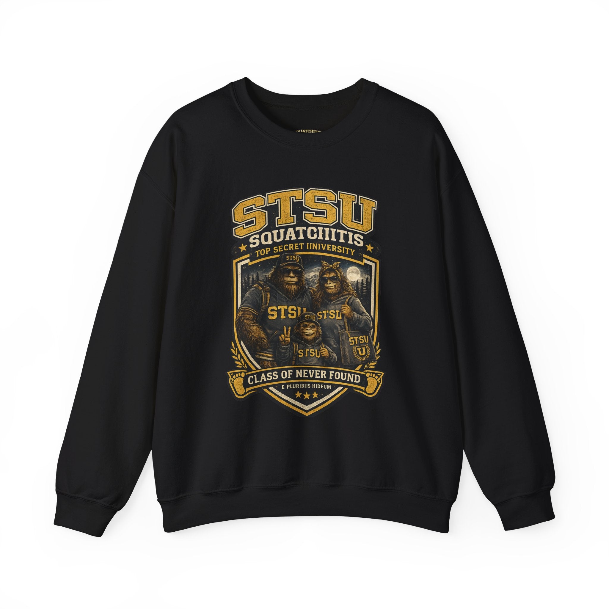 Squatchitis Top Secret University Bigfoot family Crewneck Sweatshirt