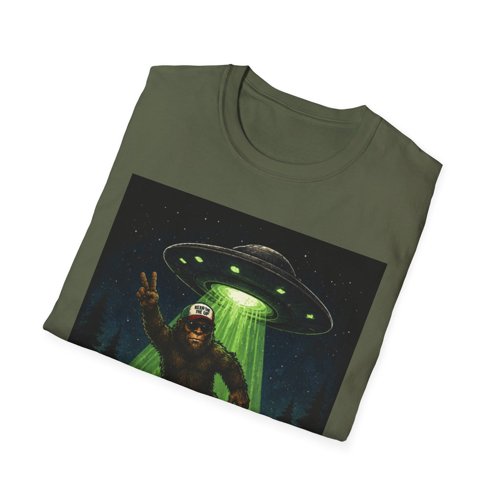 Bigfoot Abducted by UFO T-Shirt — Alien Encounter Graphic Tee