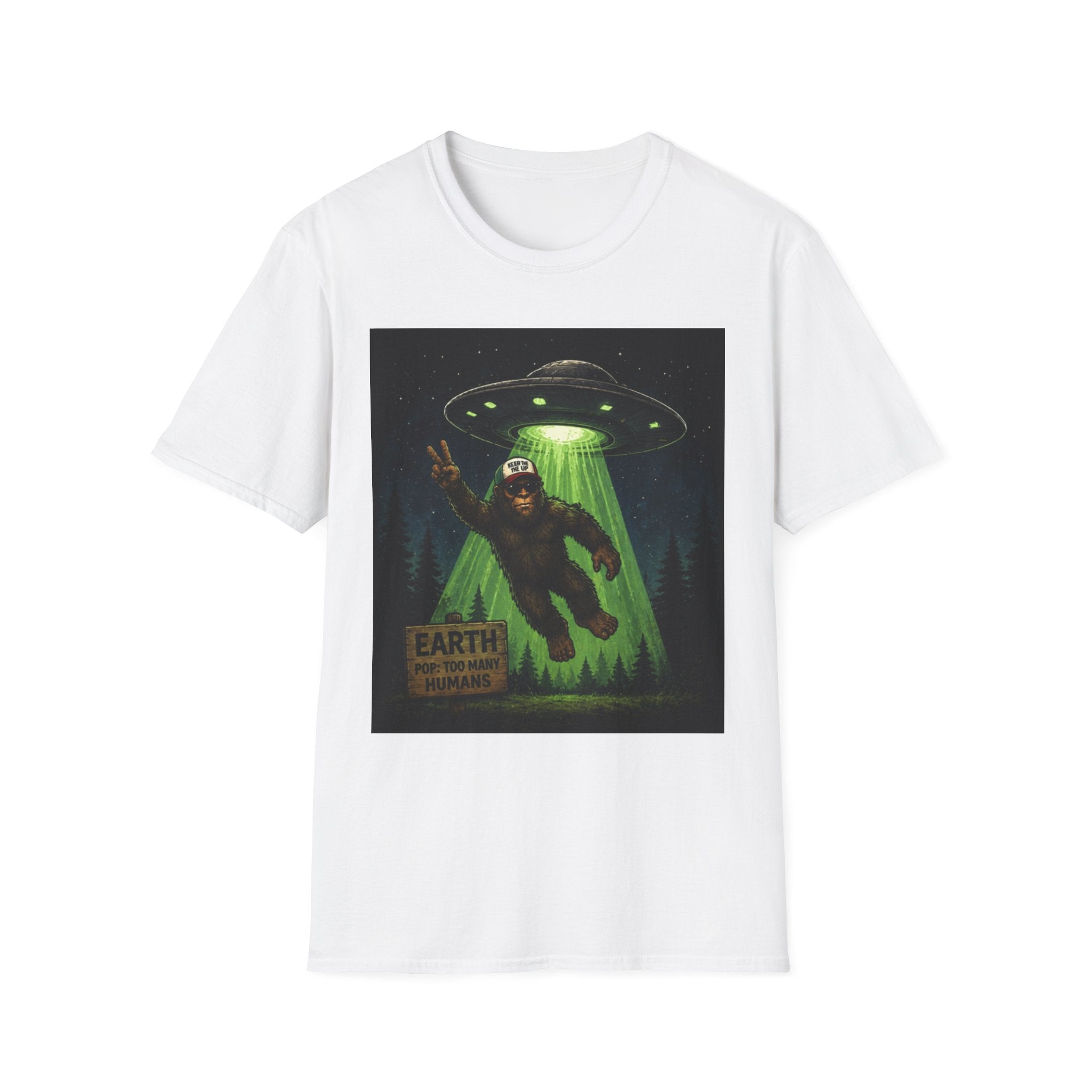 Bigfoot Abducted by UFO T-Shirt — Alien Encounter Graphic Tee