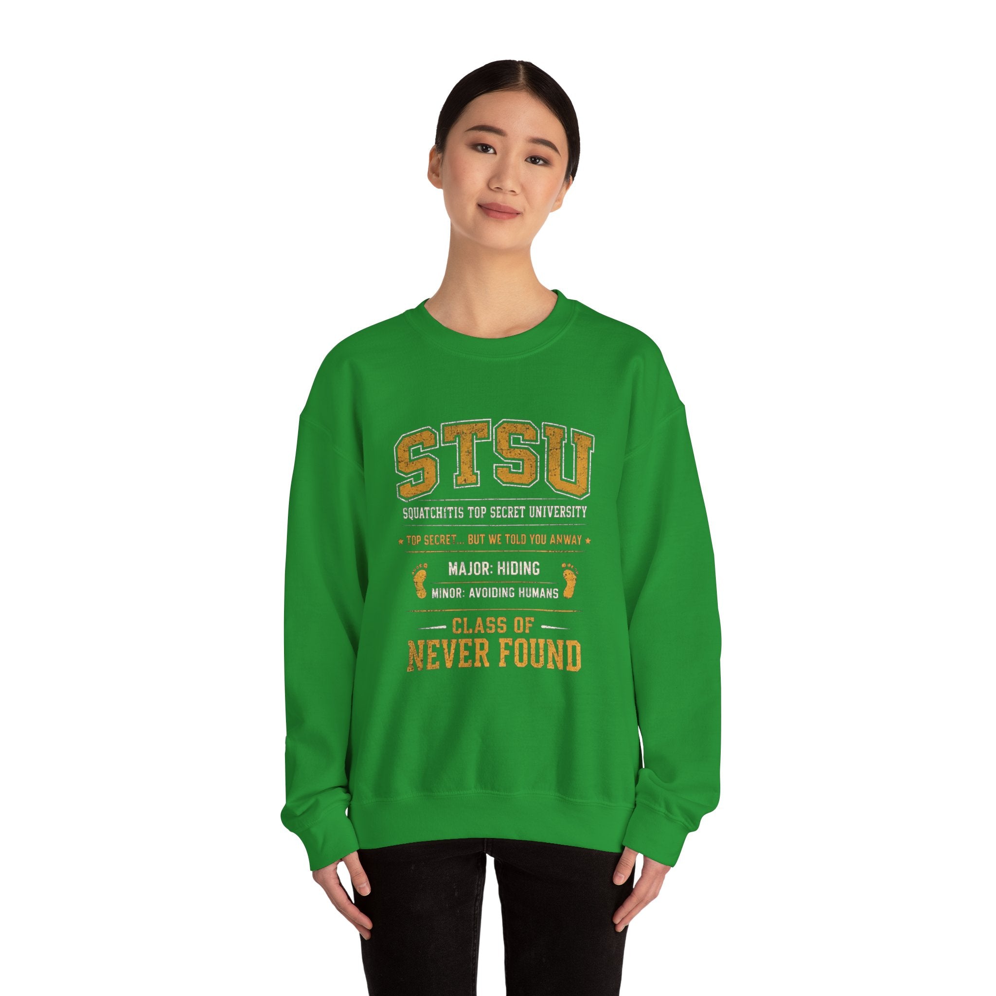 Squatchitis Top Secret University Bigfoot Crewneck Sweatshirt