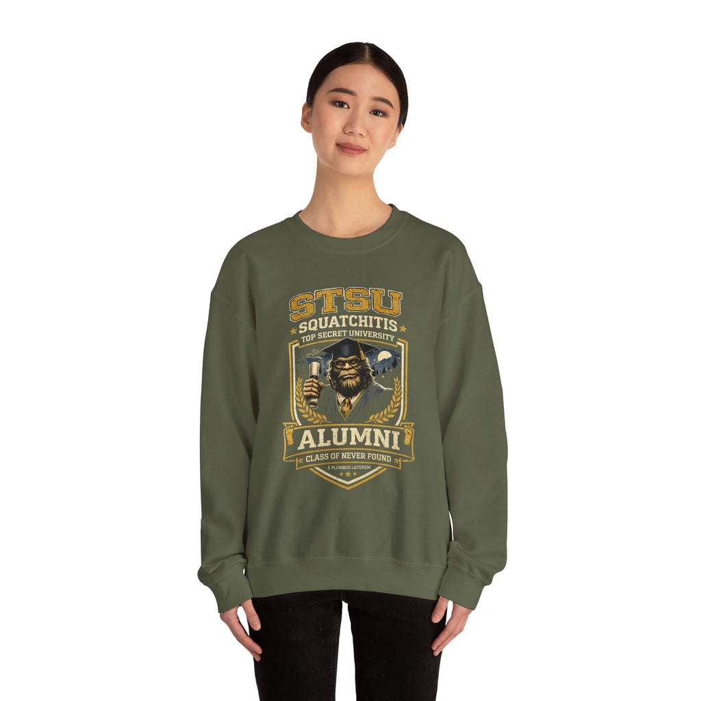 Squatchitis Top Secret University Bigfoot Crewneck Sweatshirt