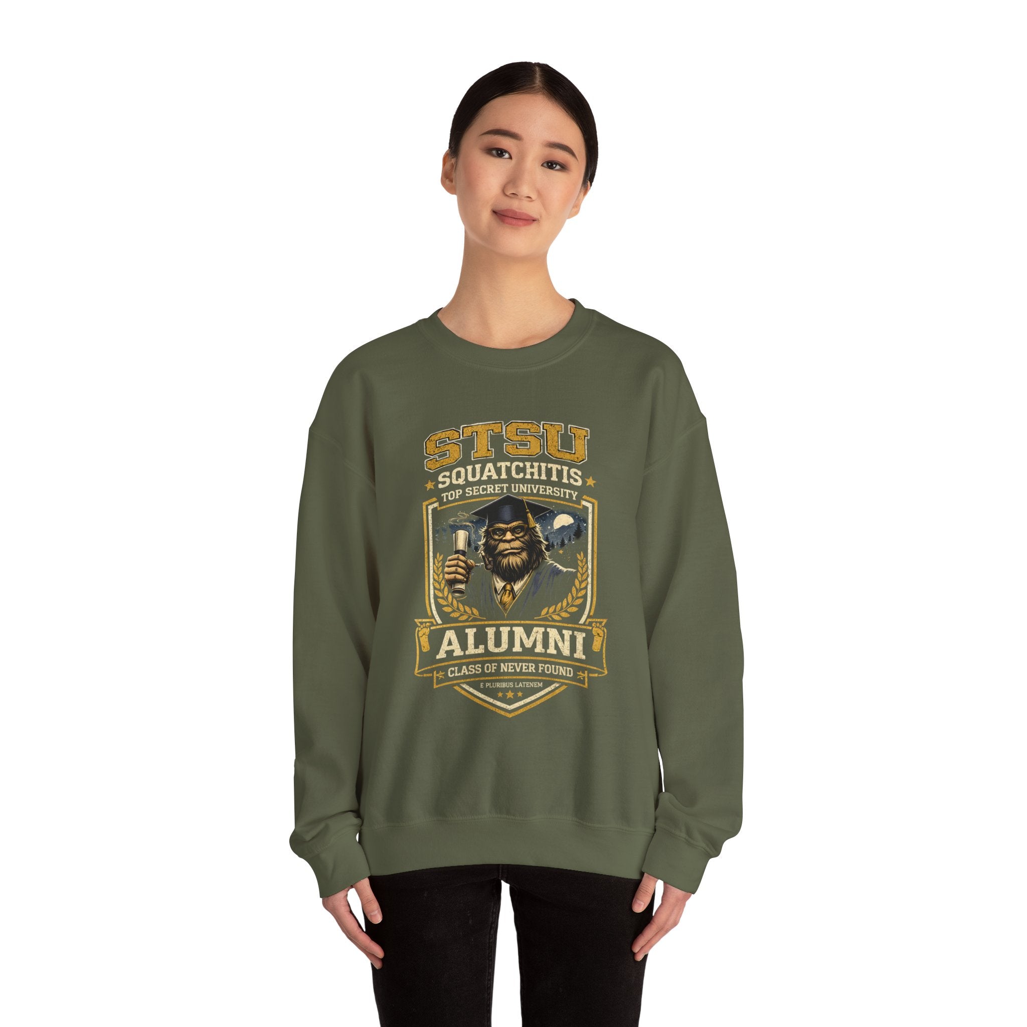 Squatchitis Top Secret University Bigfoot Crewneck Sweatshirt