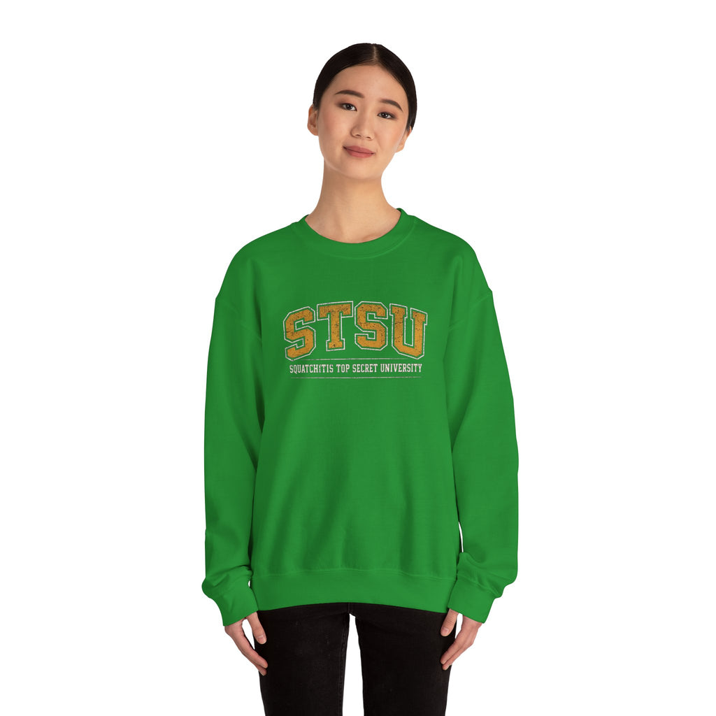 STSU Squatchitis Top Secret University Bigfoot Crewneck Sweatshirt