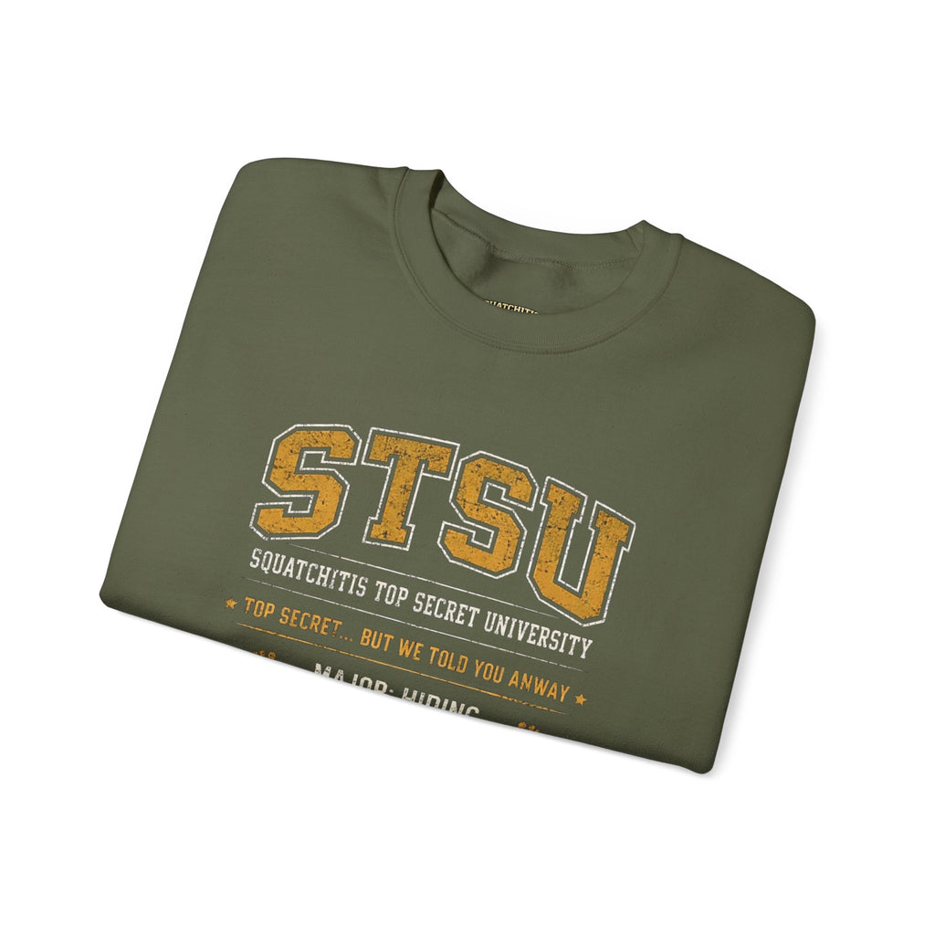 Squatchitis Top Secret University Bigfoot Crewneck Sweatshirt