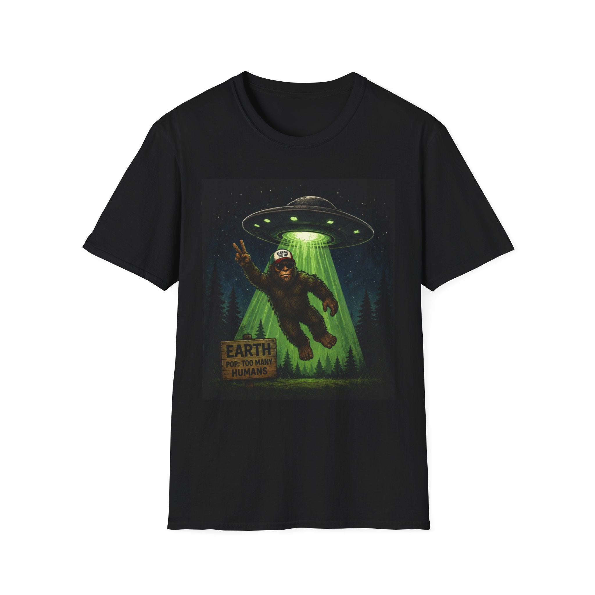 Bigfoot Abducted by UFO T-Shirt — Alien Encounter Graphic Tee