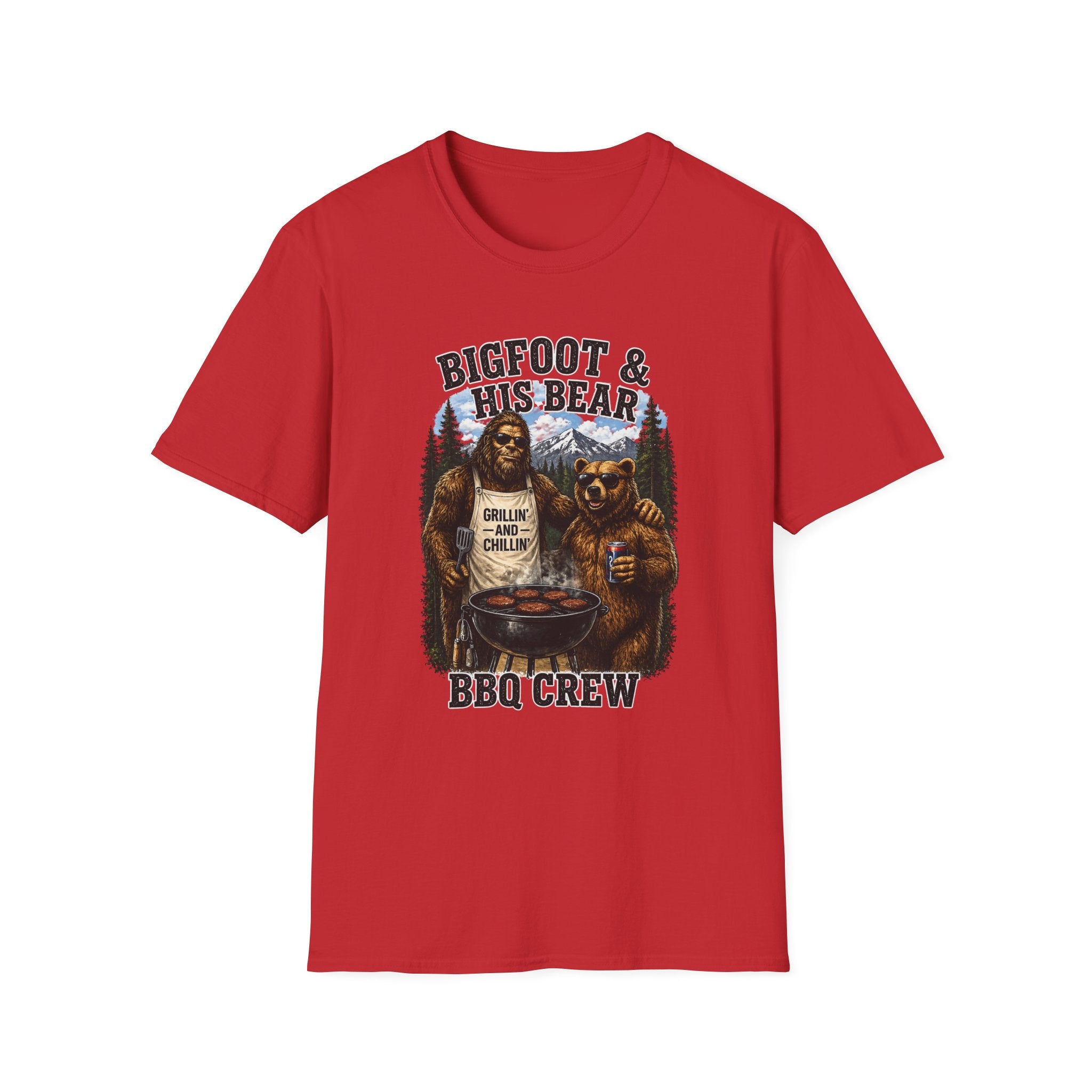 Bigfoot & Bear Grillin' and Chillin' BBQ T-Shirt