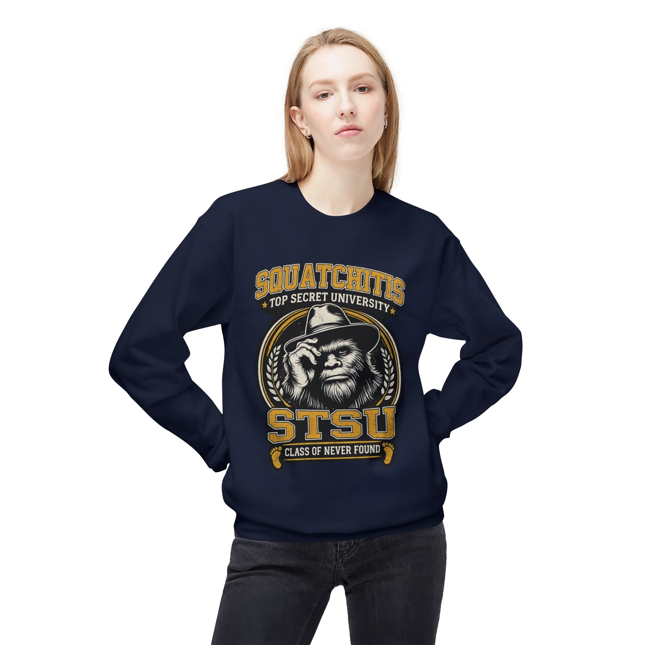 Squatchitis University Bigfoot Sweatshirt | Sasquatch Monster cryptid crewneck