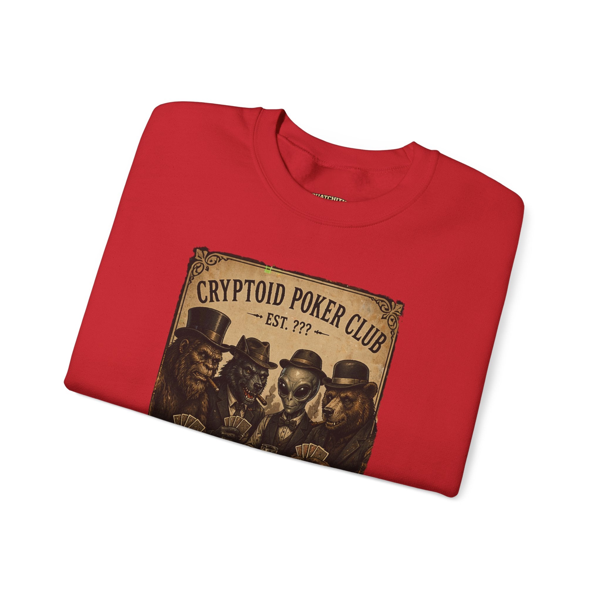 Squatchitis  Bigfoot poker Gang Crewneck Sweatshirt