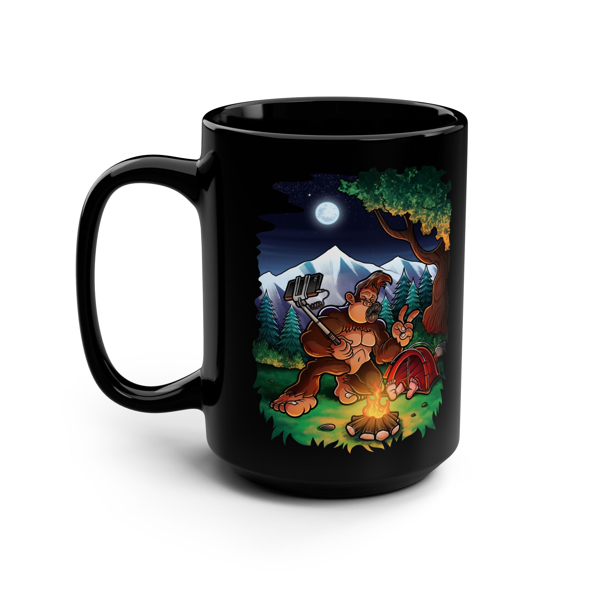 Goody Bigfoot Selfie with Sleeping Camper Mug, 15oz