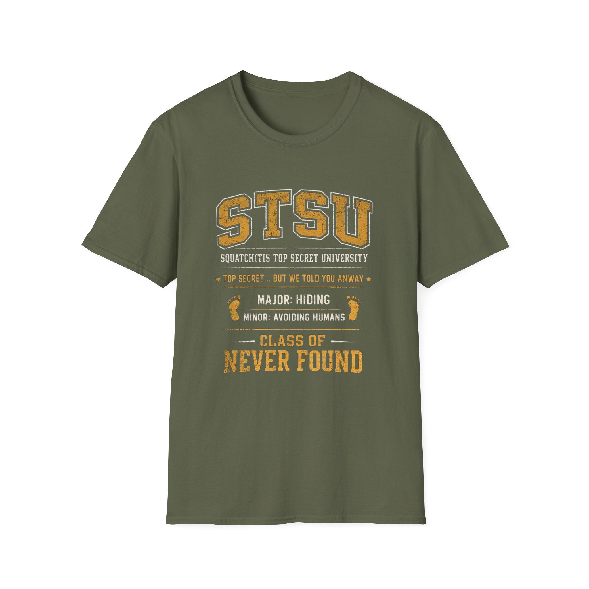 Squatchitis Bigfoot Top Secret University T-Shirt | Sasquatch College Tee