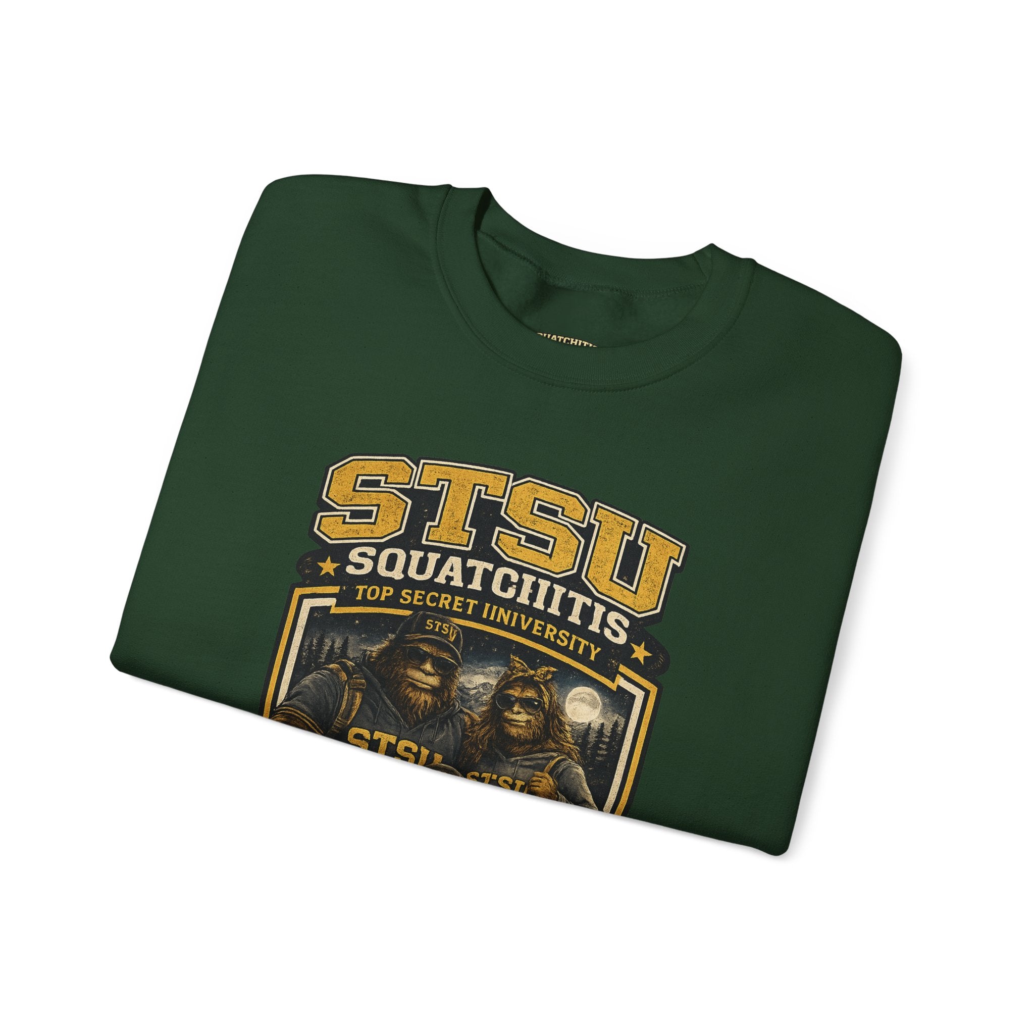 Squatchitis Top Secret University Bigfoot family Crewneck Sweatshirt