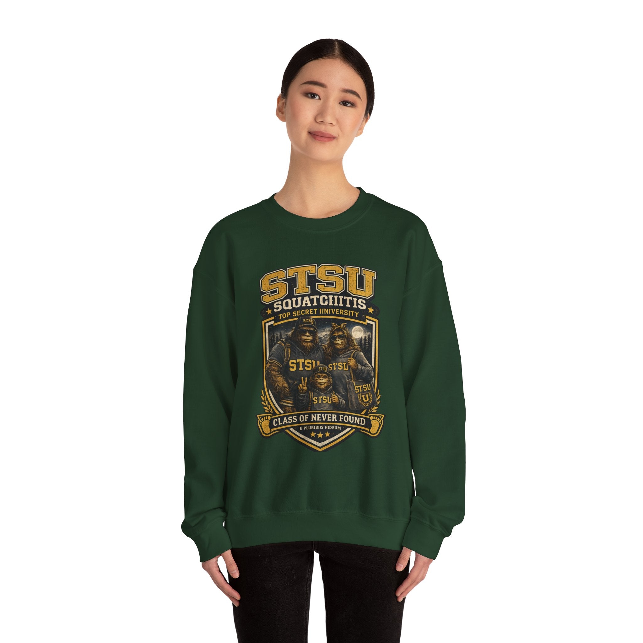 Squatchitis Top Secret University Bigfoot family Crewneck Sweatshirt