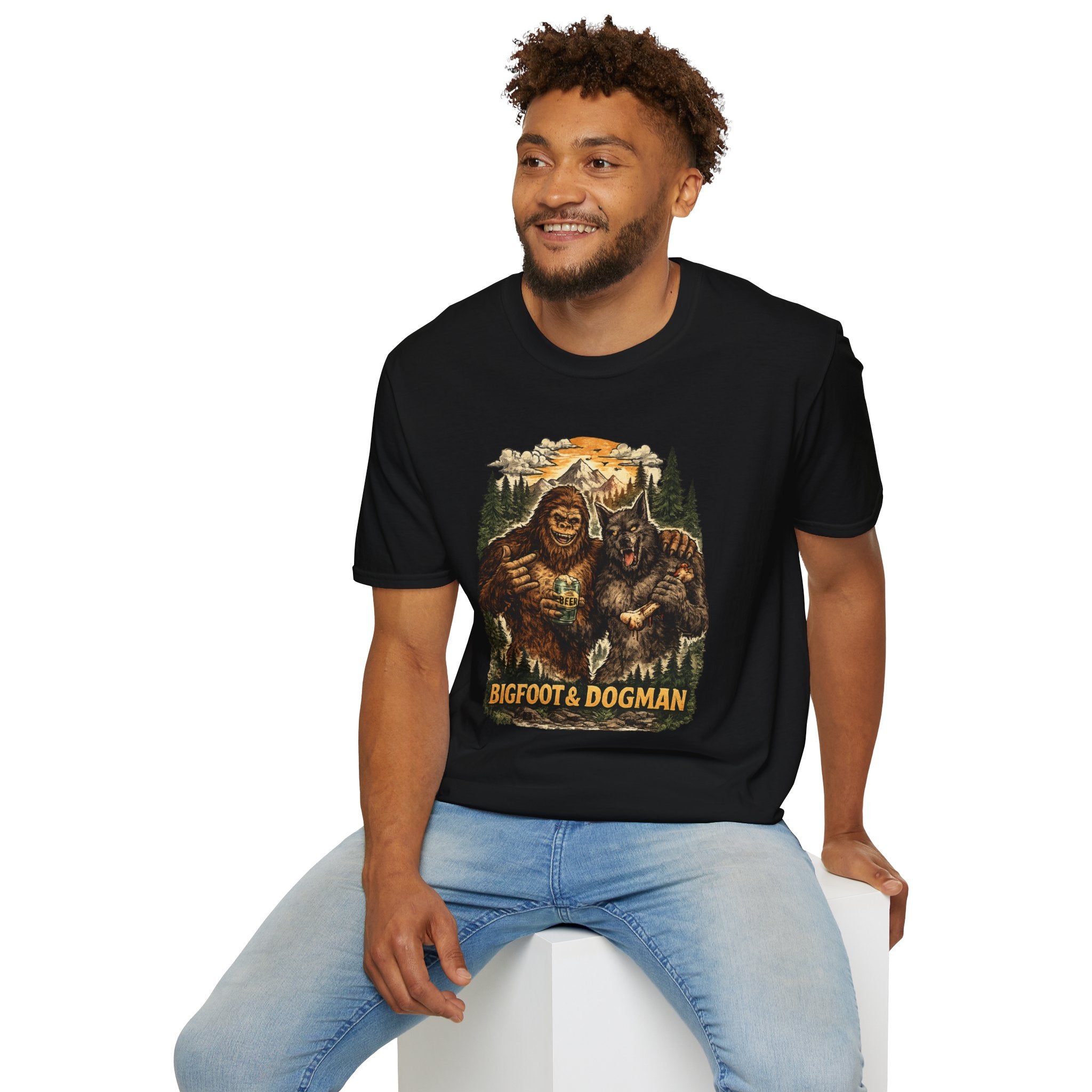 Bigfoot & Dog Man Buddy T-Shirt