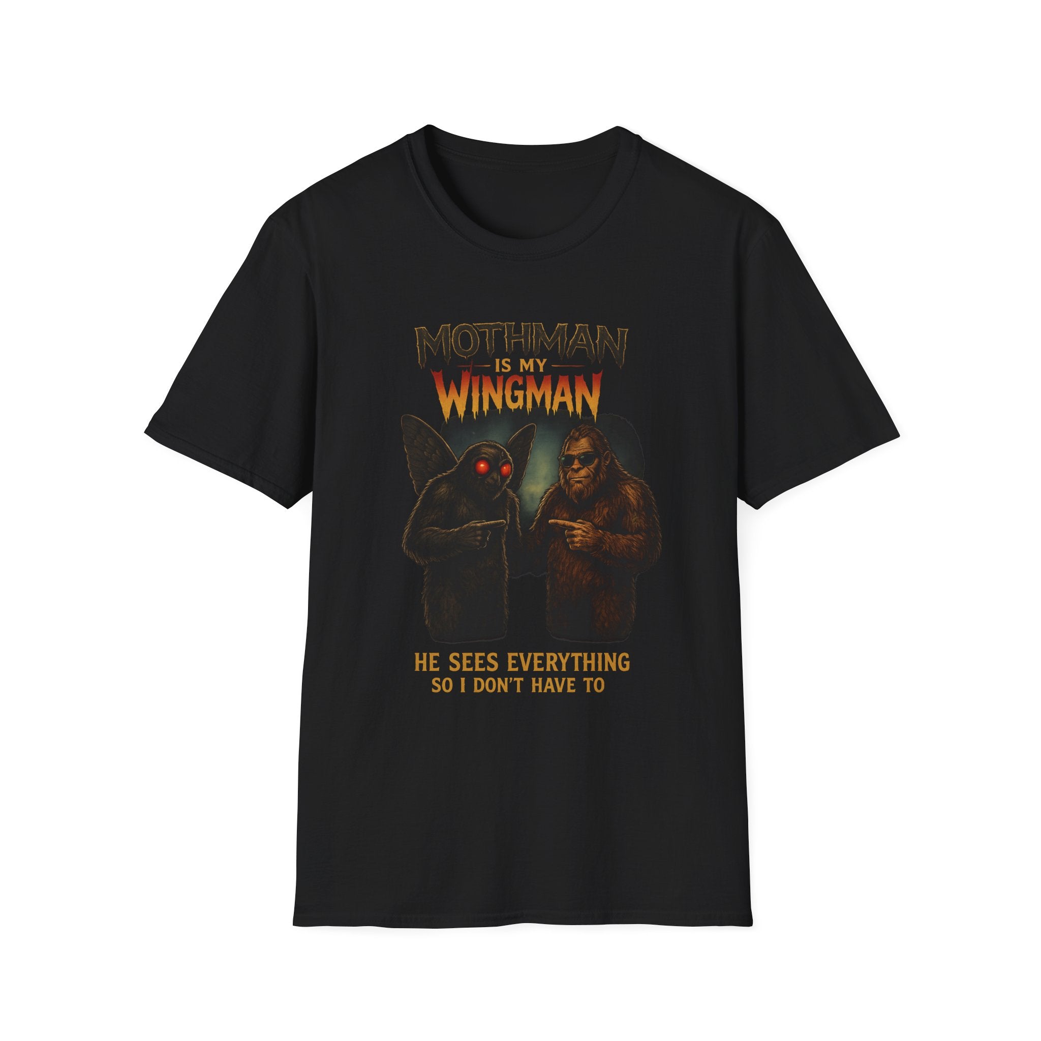 Bigfoot & Mothman Tee — Cryptid Duo Graphic T-Shirt