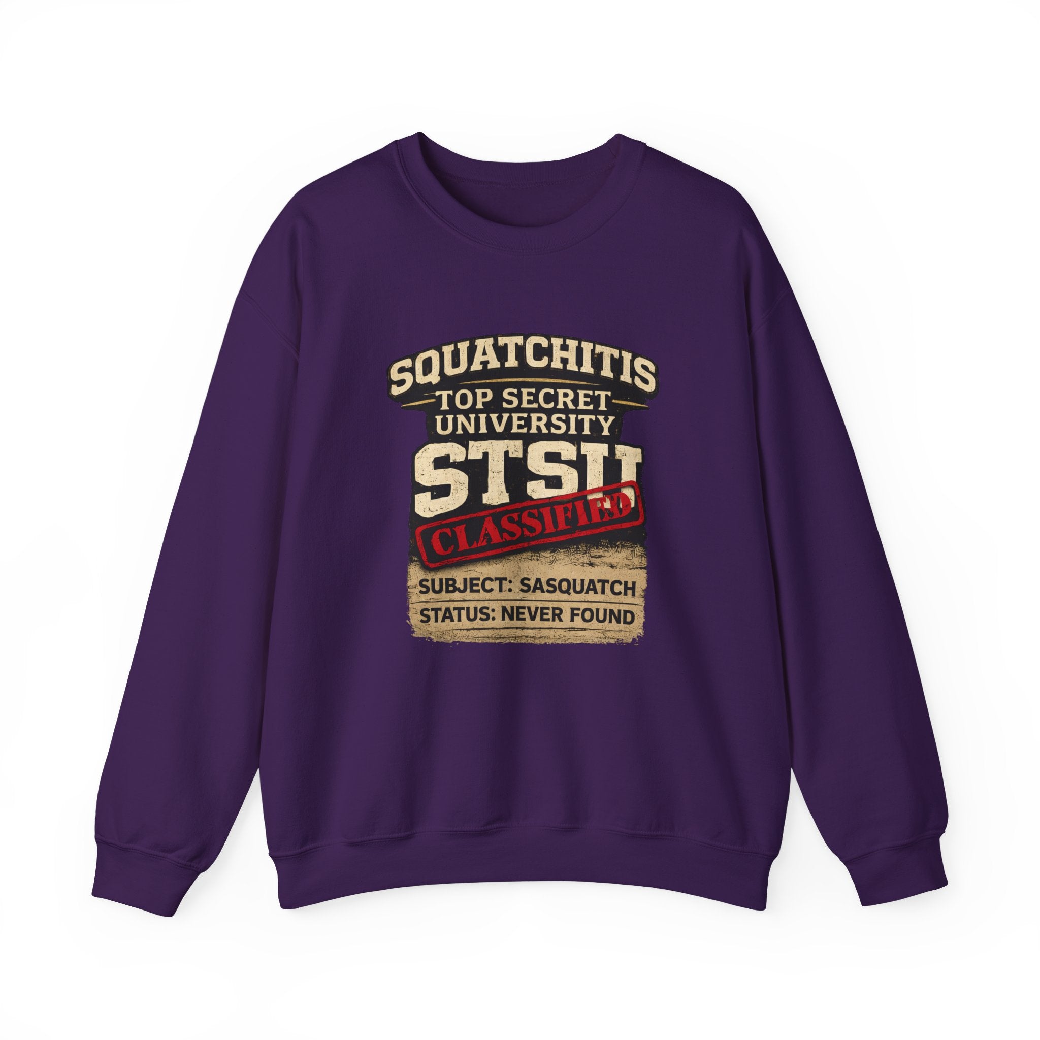 Classified Squatchitis Top Secret University Bigfoot Crewneck Sweatshirt