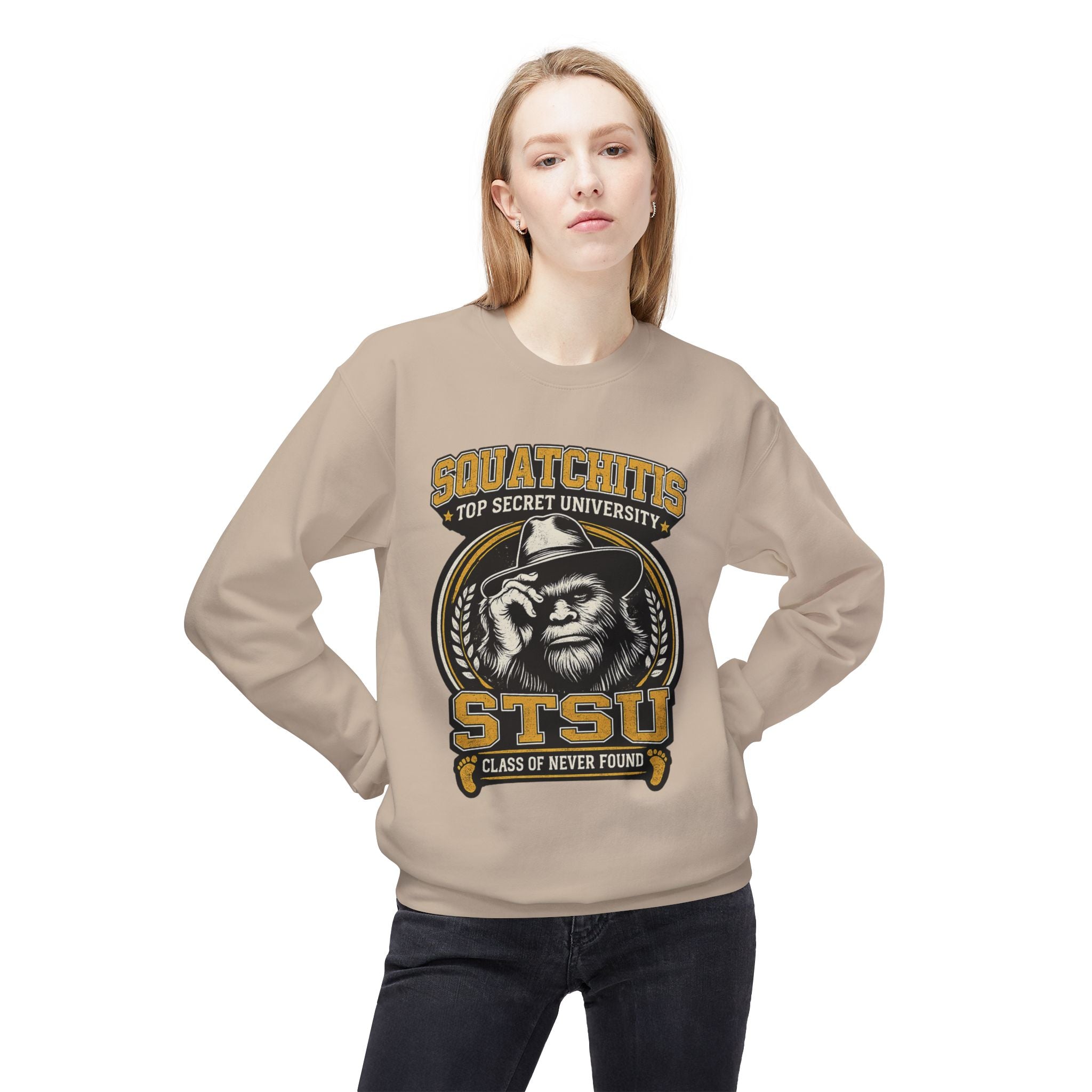 Squatchitis University Bigfoot Sweatshirt | Sasquatch Monster cryptid crewneck