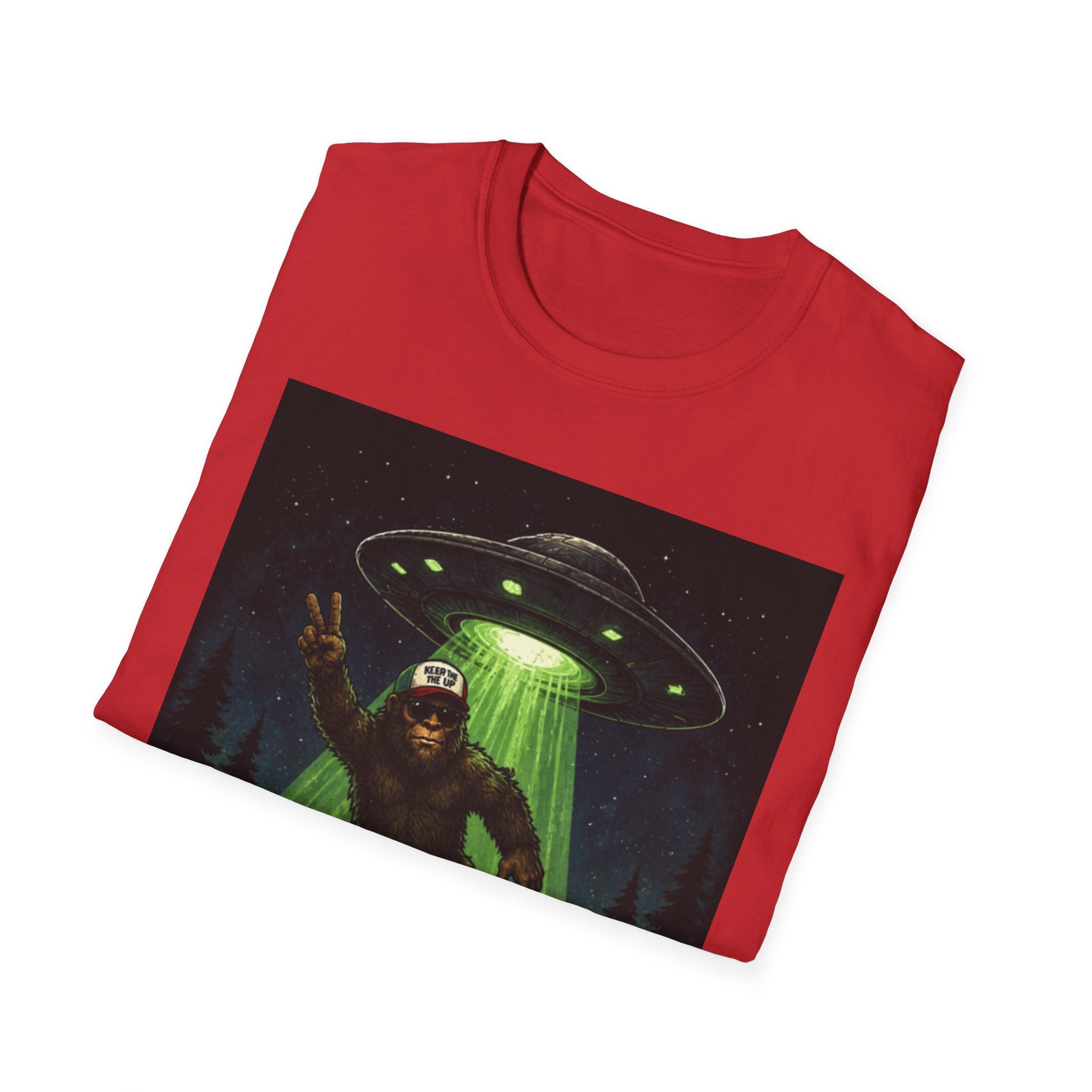 Bigfoot Abducted by UFO T-Shirt — Alien Encounter Graphic Tee