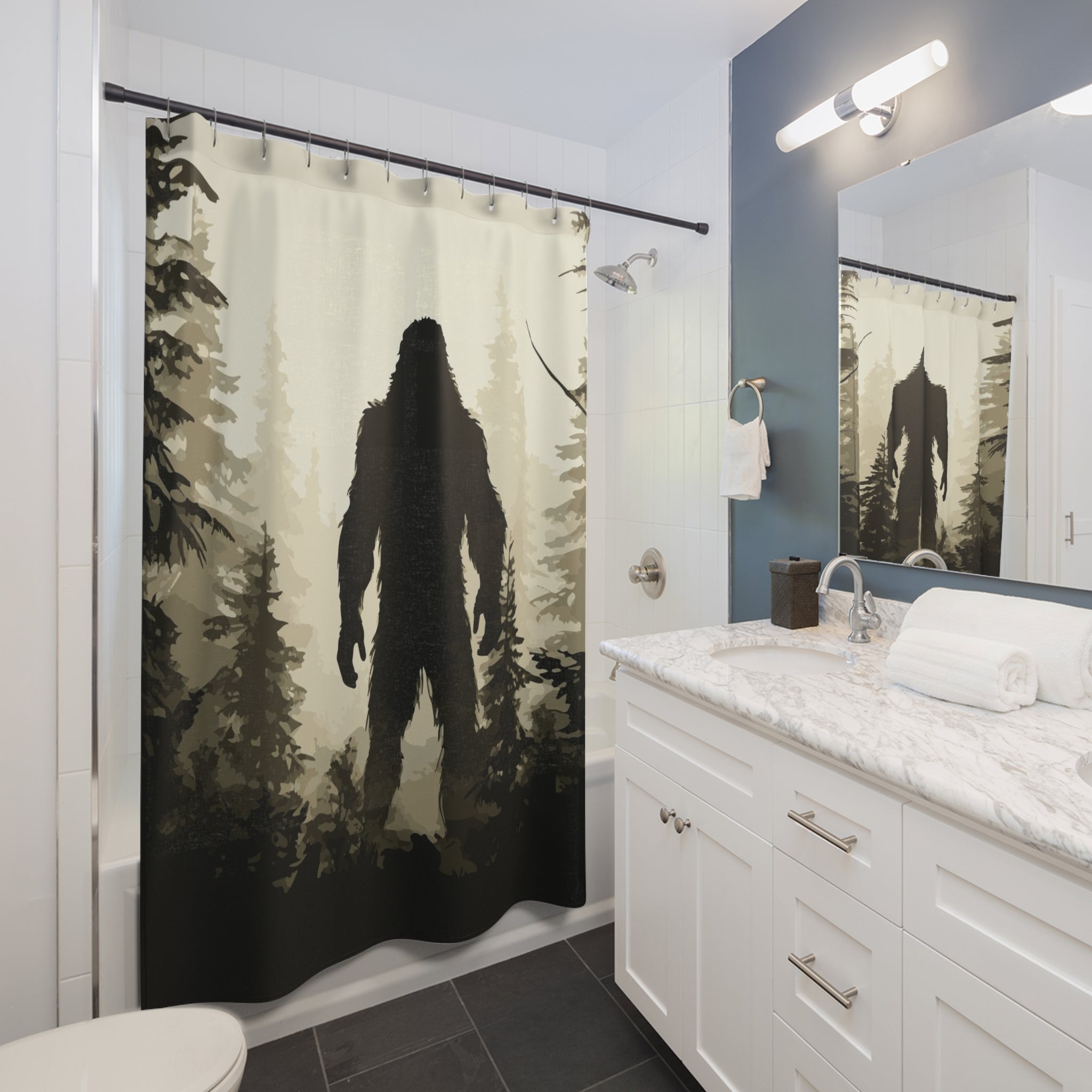 Bigfoot, Sasquatch, Shower Curtains 71"X74"