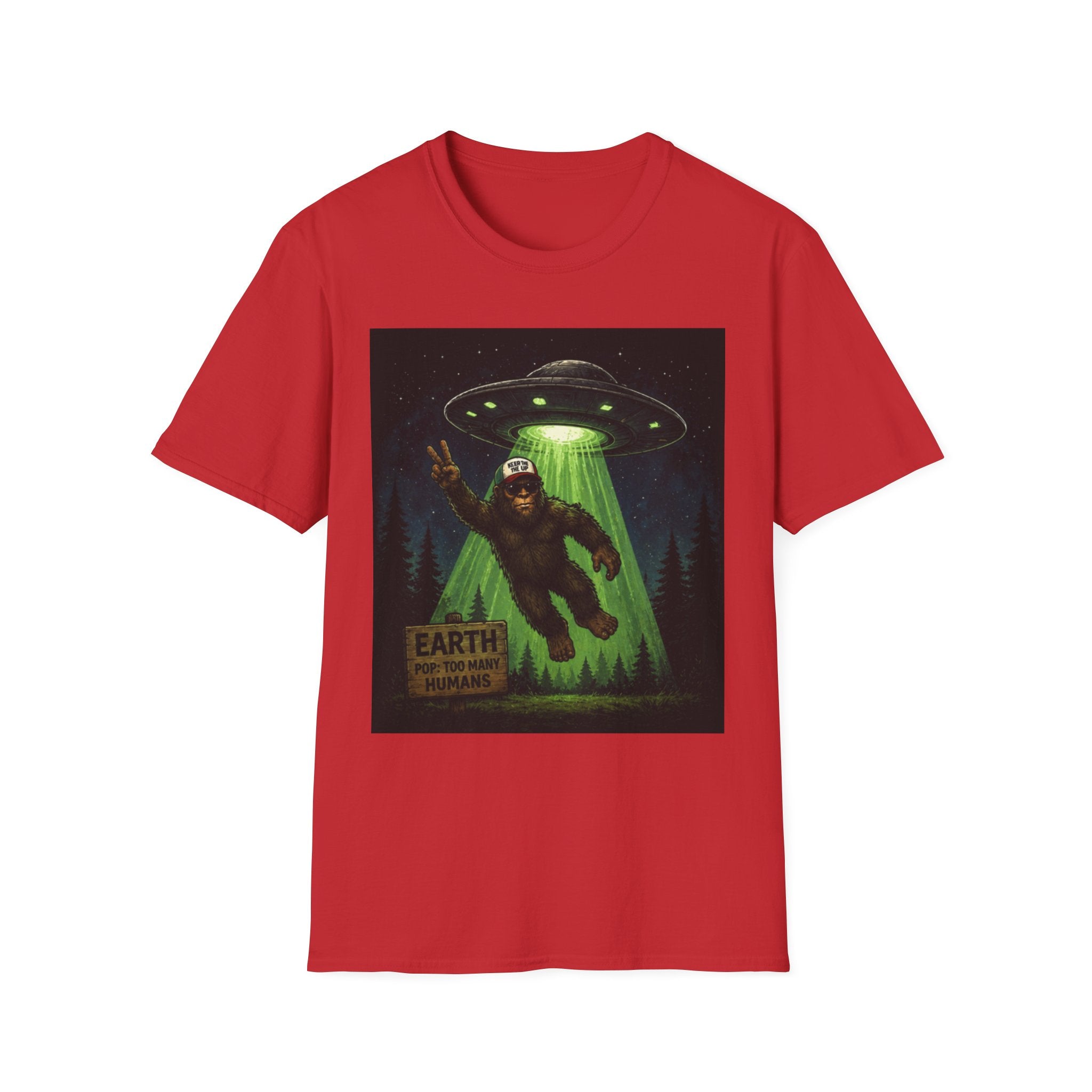 Bigfoot Abducted by UFO T-Shirt — Alien Encounter Graphic Tee