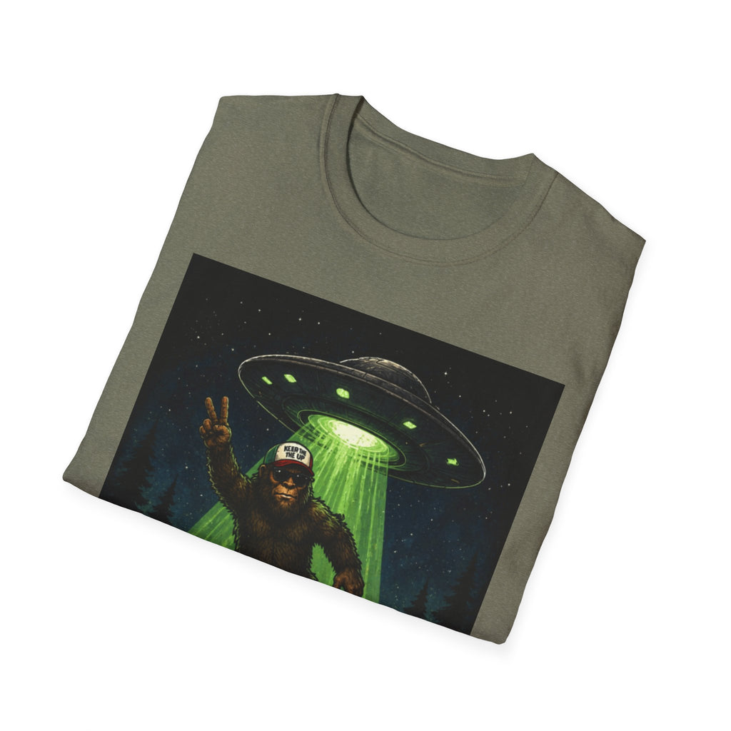 Bigfoot Abducted by UFO T-Shirt — Alien Encounter Graphic Tee