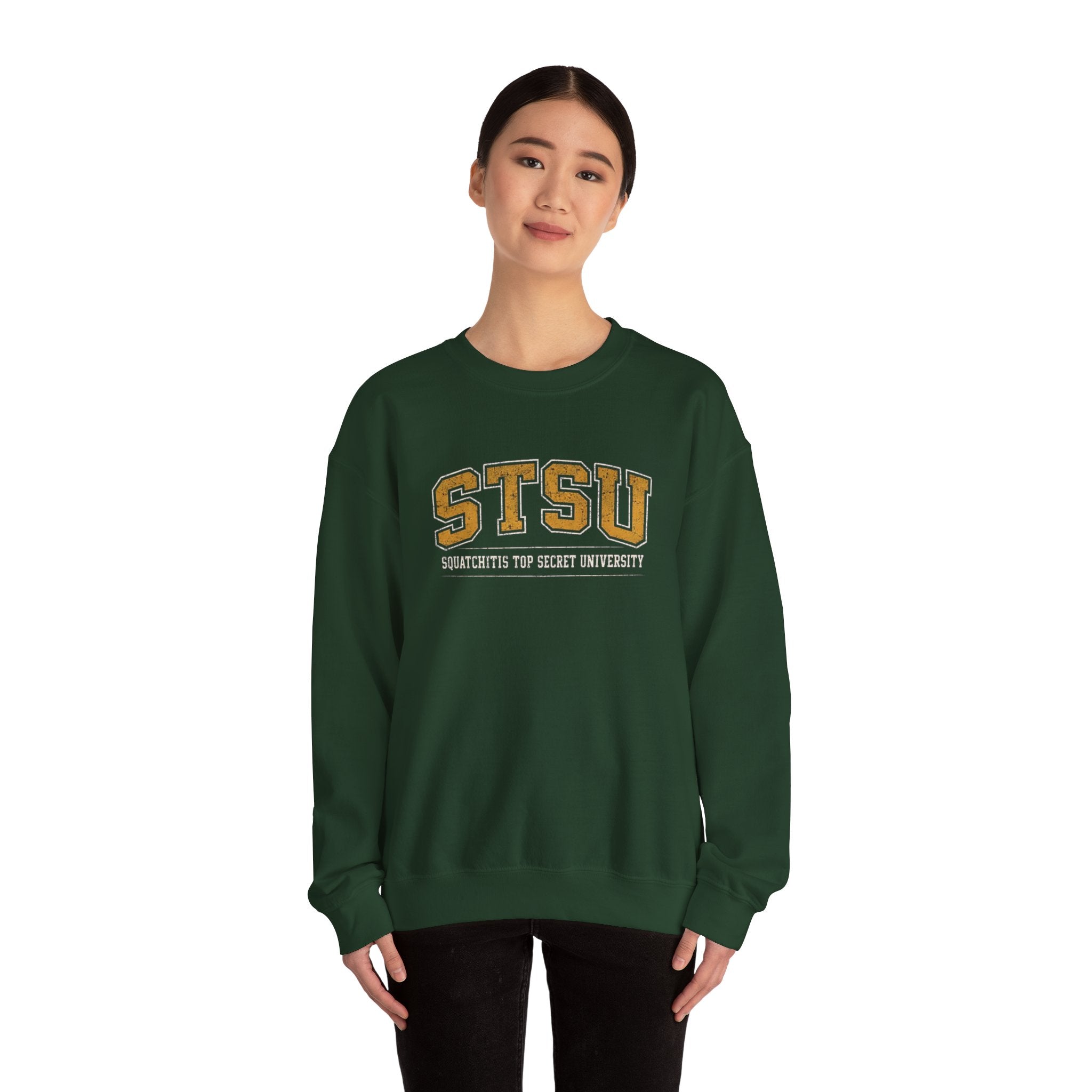 STSU Squatchitis Top Secret University Bigfoot Crewneck Sweatshirt
