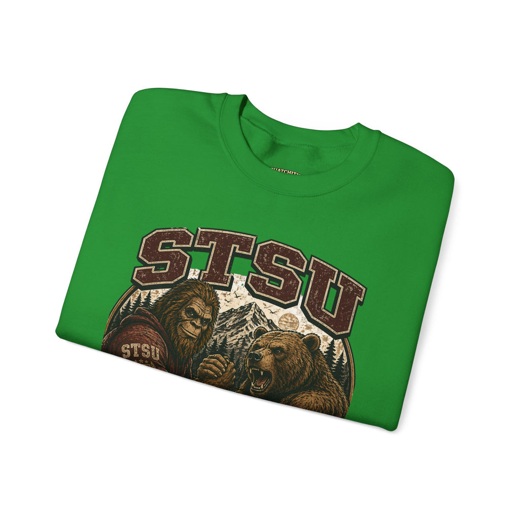 Squatchitis Top Secret University Bigfoot & Bear Crewneck Sweatshirt