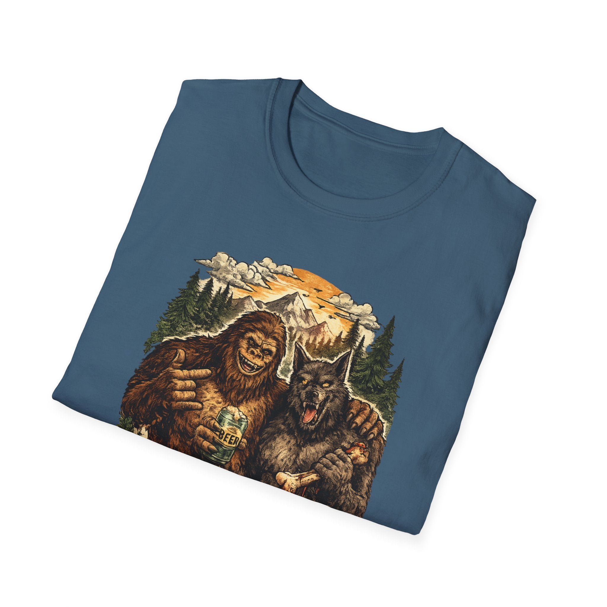 Bigfoot & Dog Man Buddy T-Shirt