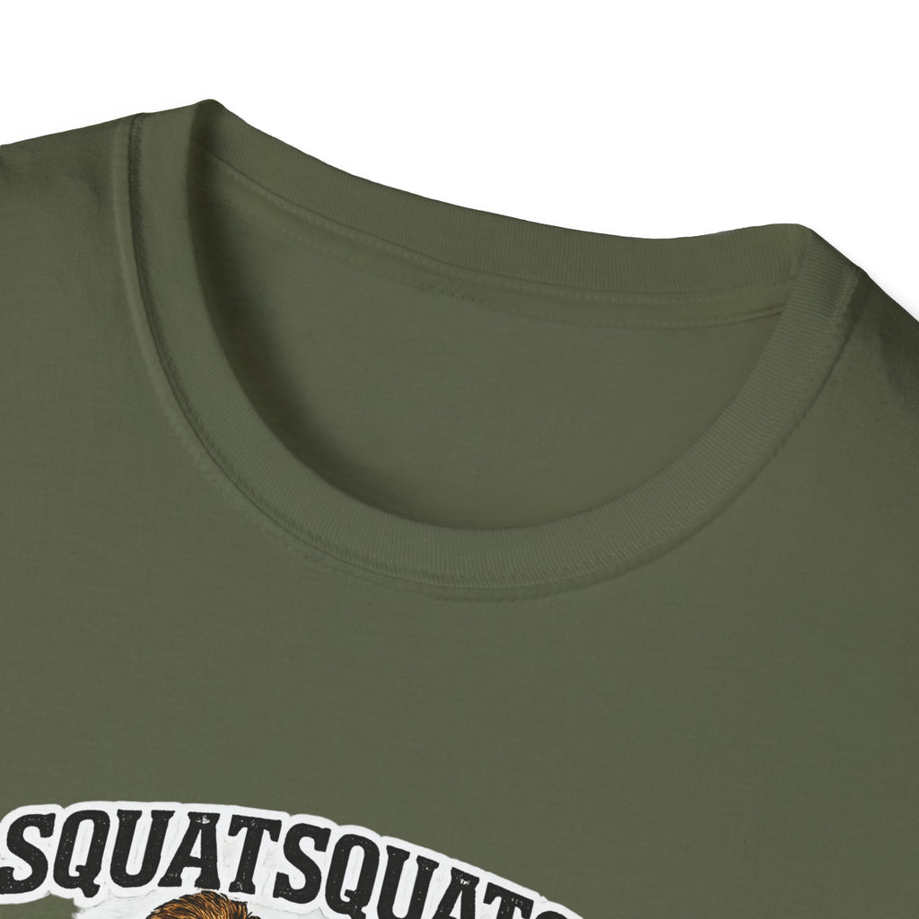 Bigfoot Leg Day T-Shirt — "Squat Squatch" Gym Humor with Beer Buddy