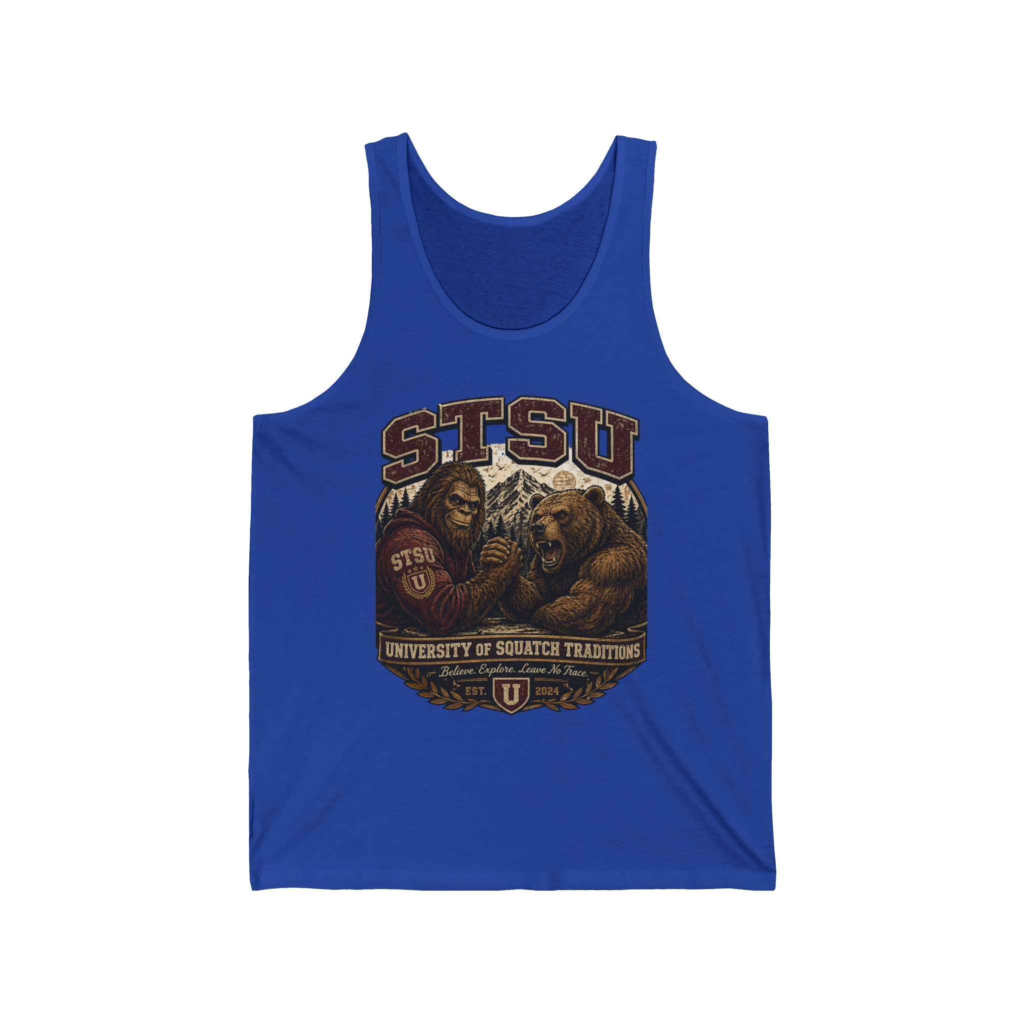 STSU Squatchitis & Bear Tank Top | Sasquatch Bigfoot Forest Humor
