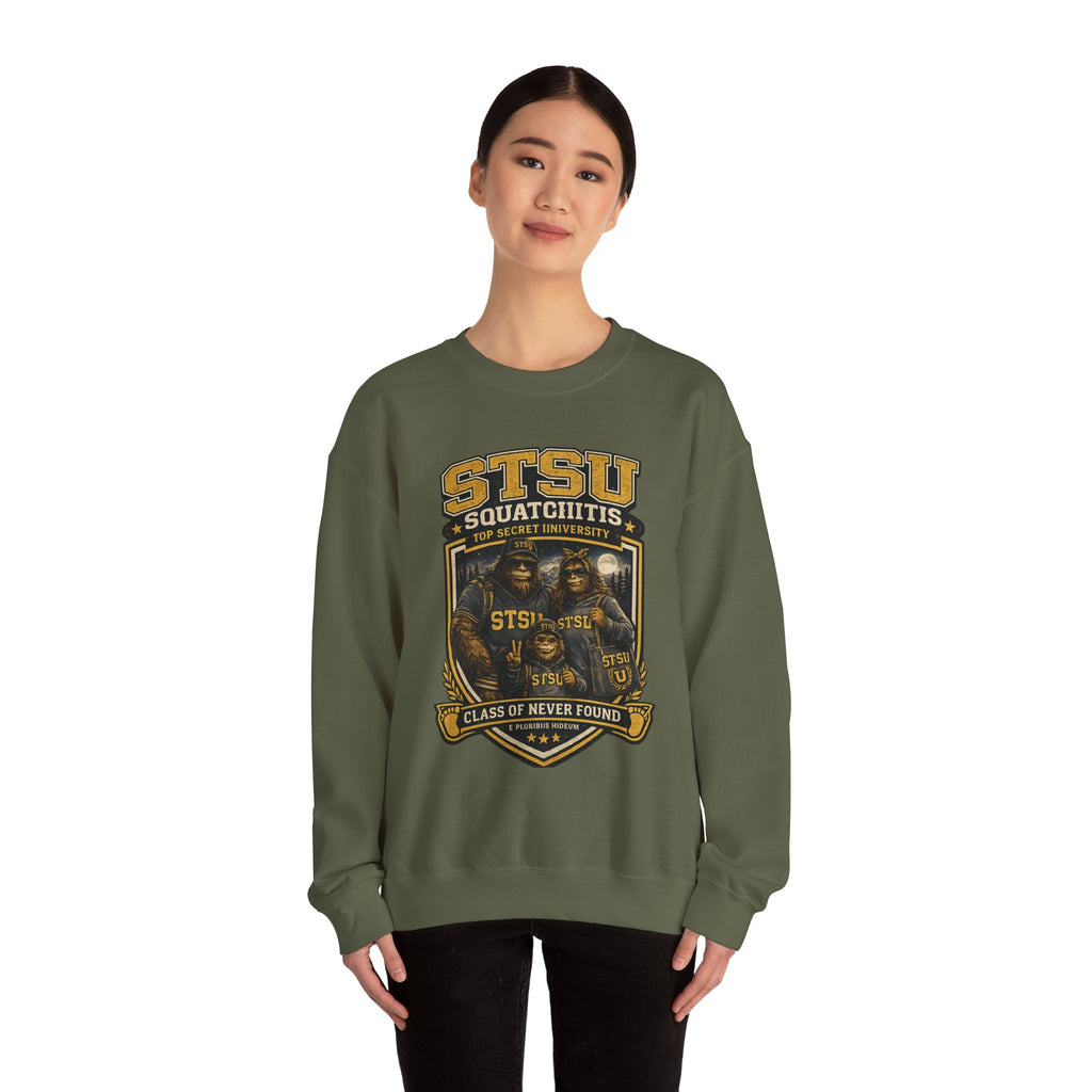 Squatchitis Top Secret University Bigfoot family Crewneck Sweatshirt